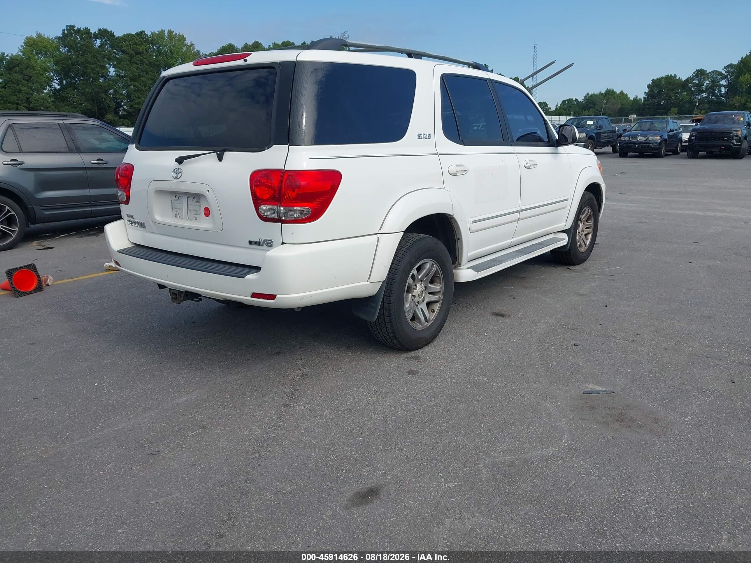 2007 Toyota Sequoia Sr5 White vin: 5TDZT34A37S288607