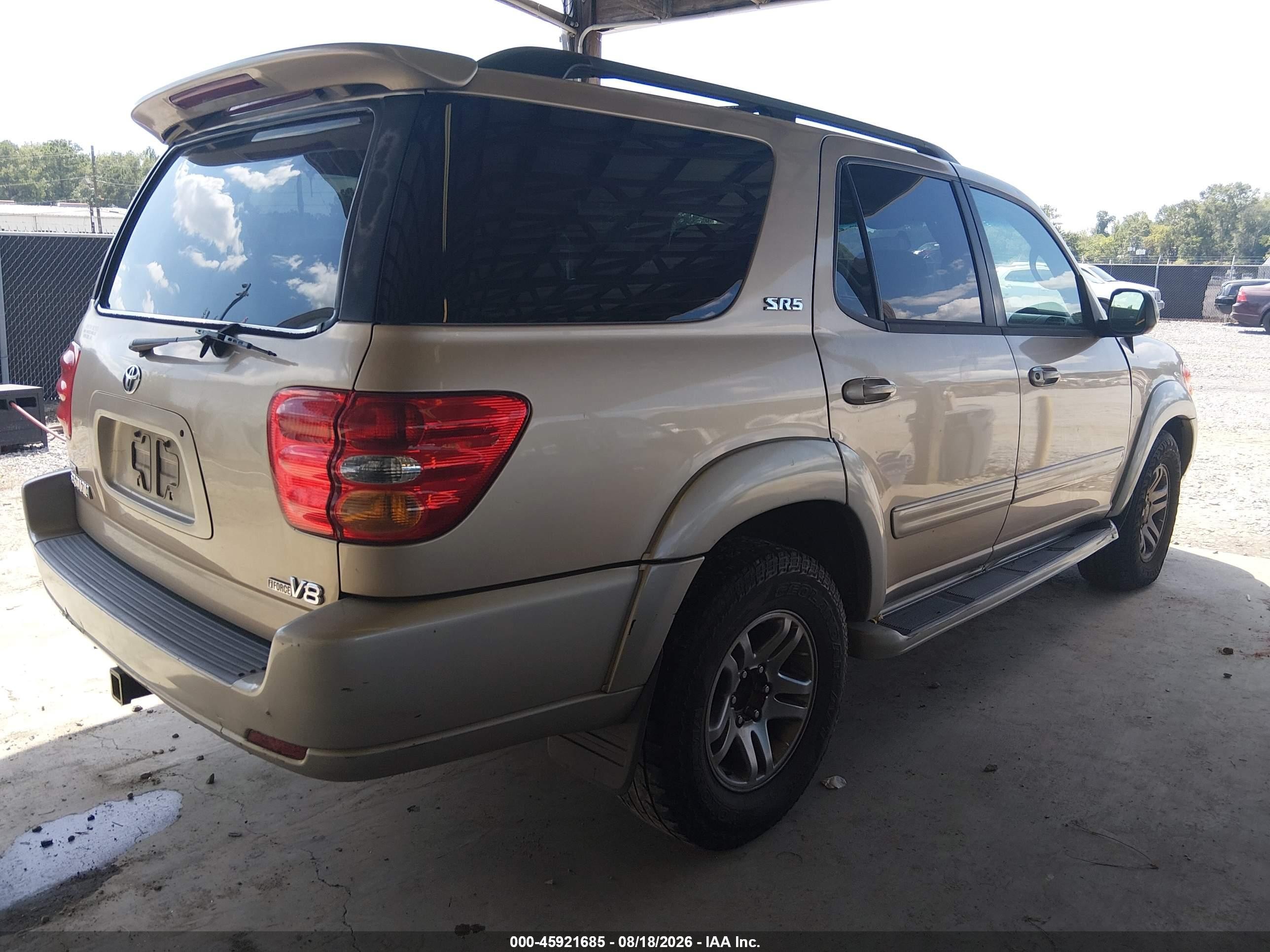 2004 Toyota Sequoia Sr5 V8 Tan vin: 5TDZT34A44S229898