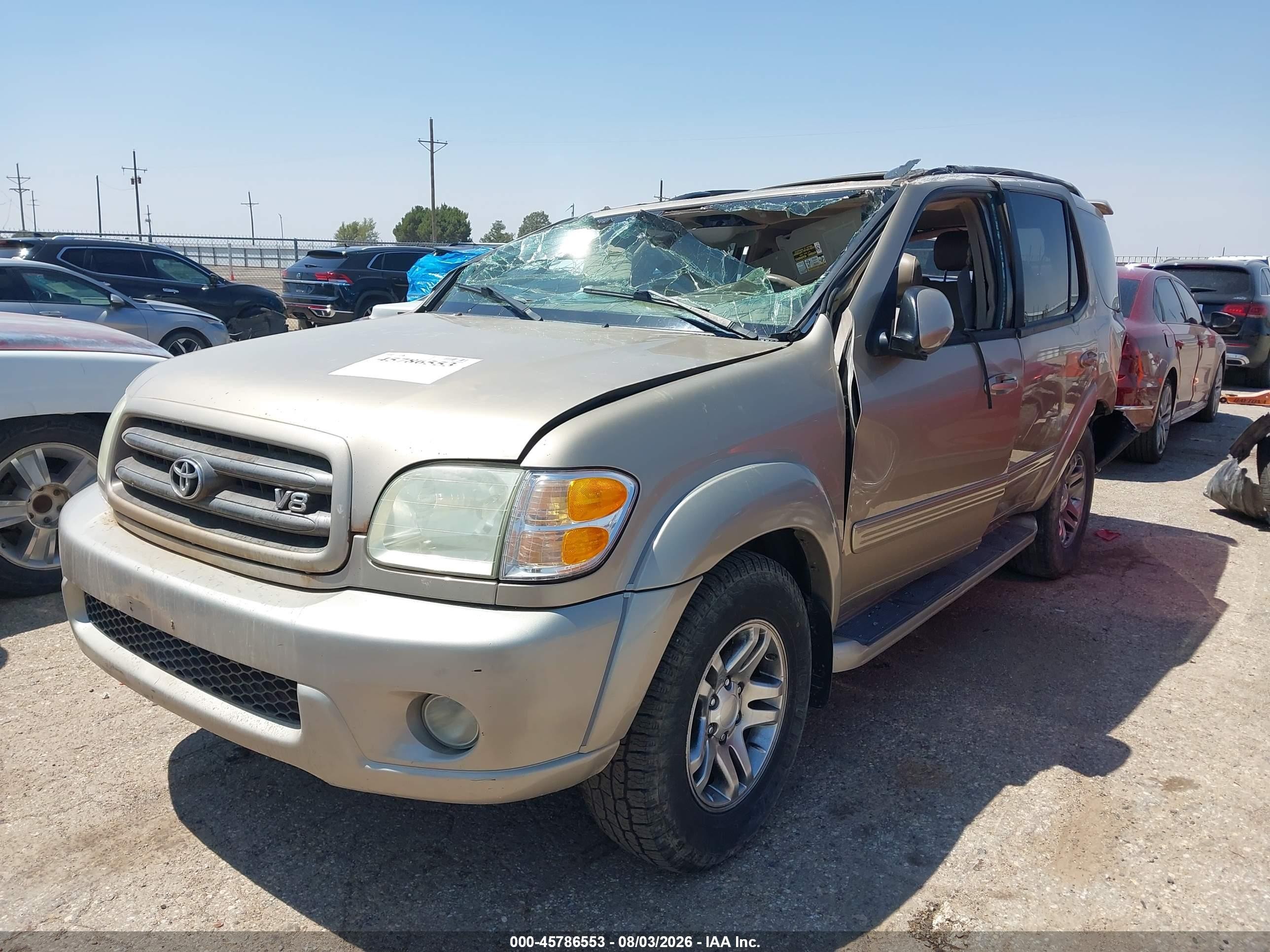 2004 Toyota Sequoia Sr5 V8 Бежевый vin: 5TDZT34A54S224824