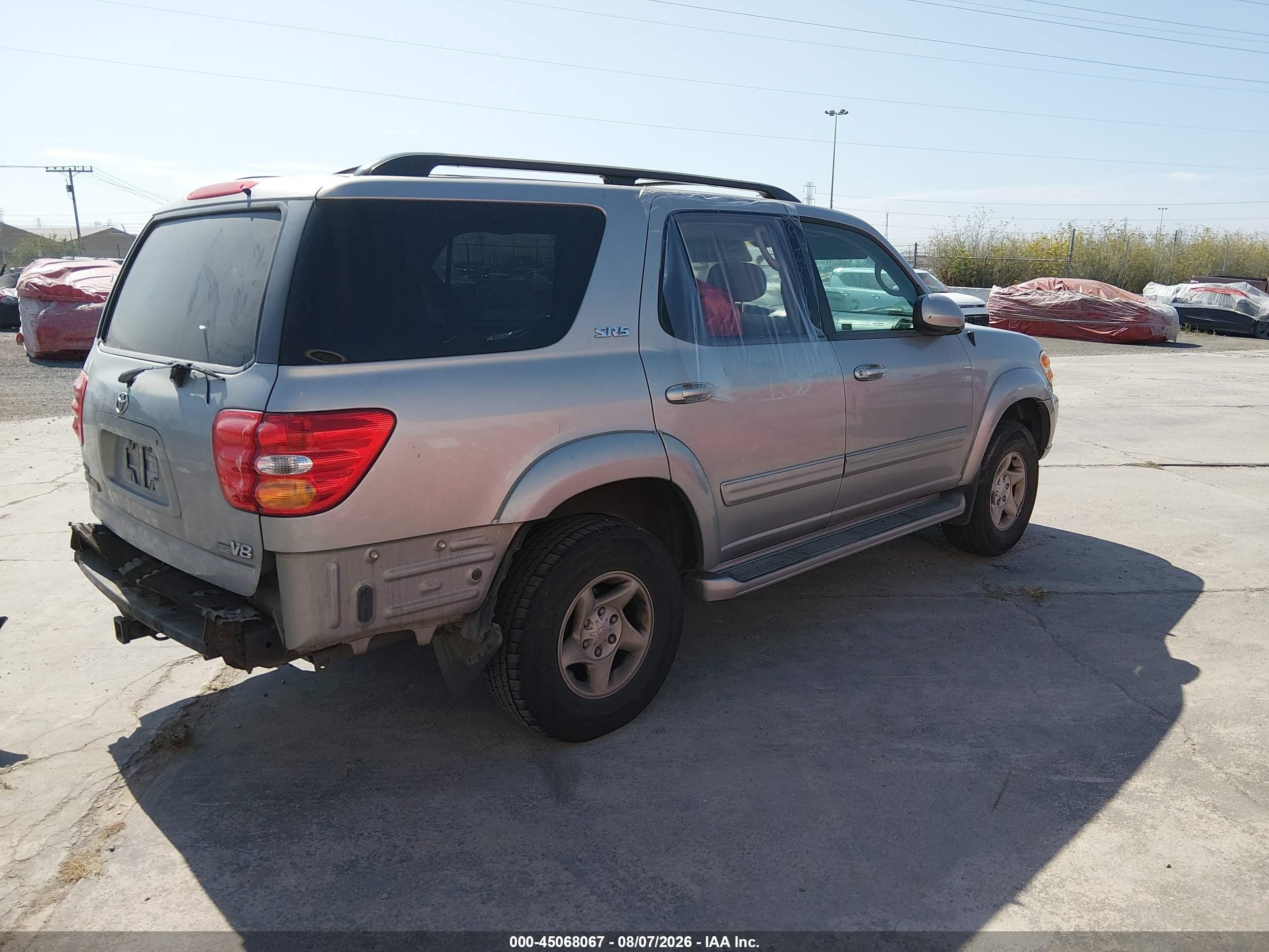 2002 Toyota Sequoia Sr5 V8 Silver vin: 5TDZT34A62S064885