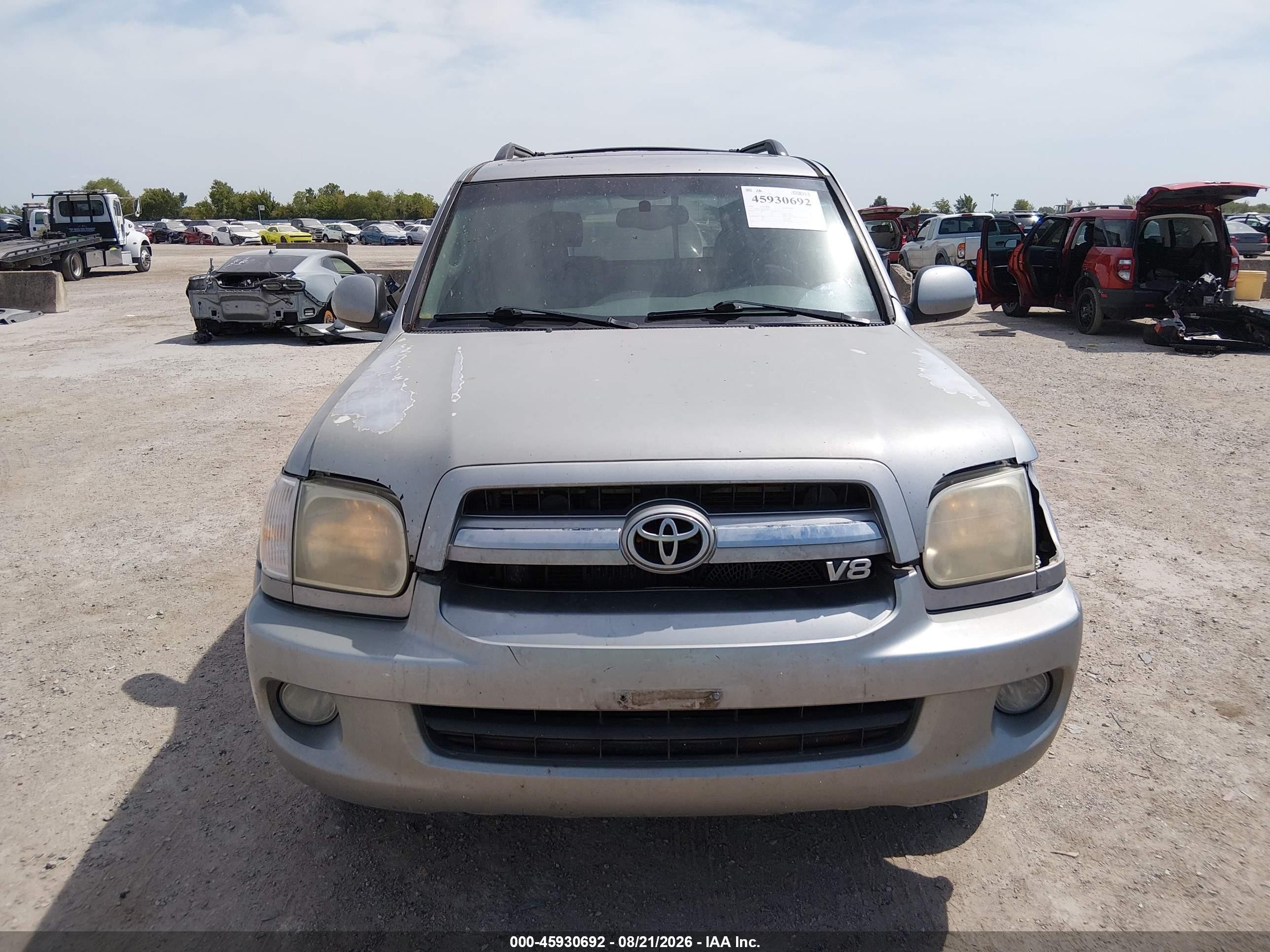 2005 Toyota Sequoia Sr5 V8 Gray vin: 5TDZT34A65S248583