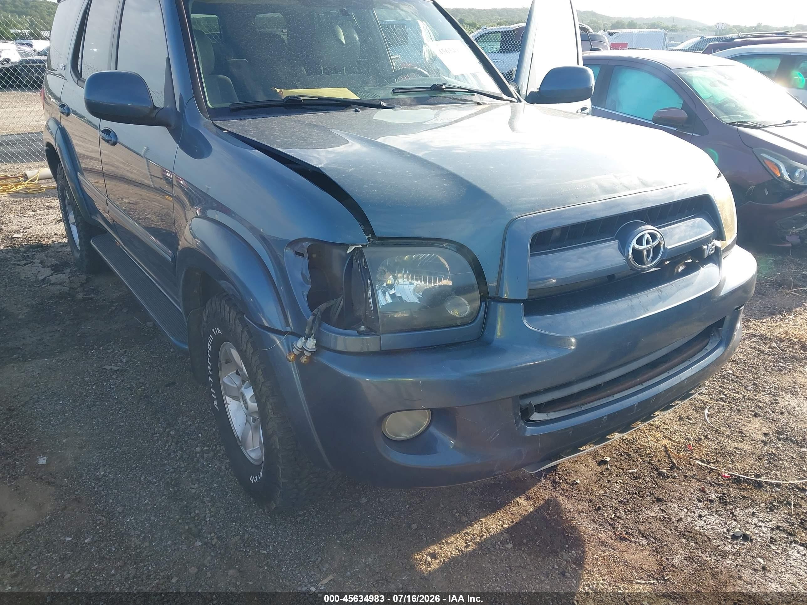 2007 Toyota Sequoia Sr5 Blue vin: 5TDZT34A67S287161