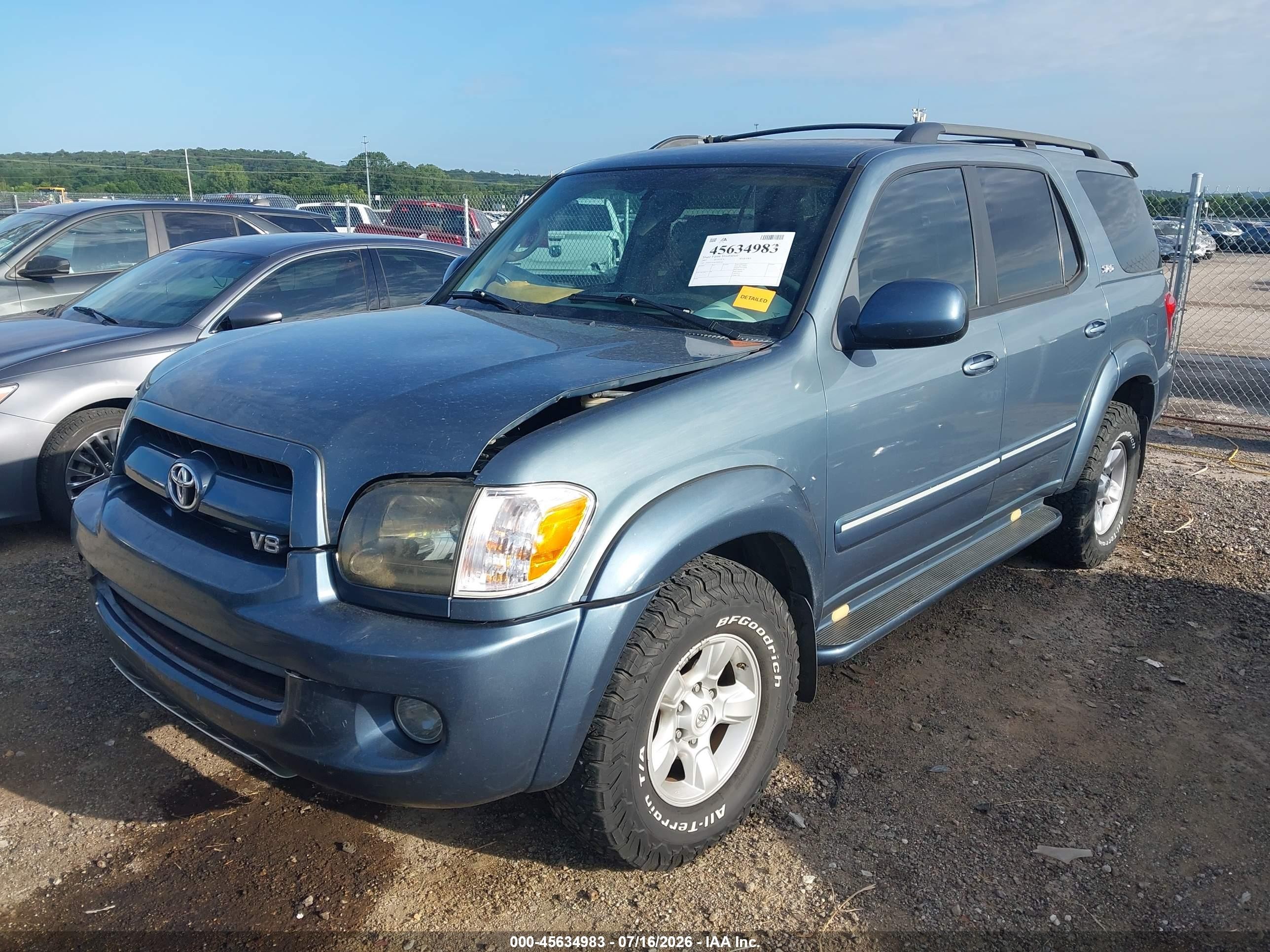 2007 Toyota Sequoia Sr5 Blue vin: 5TDZT34A67S287161