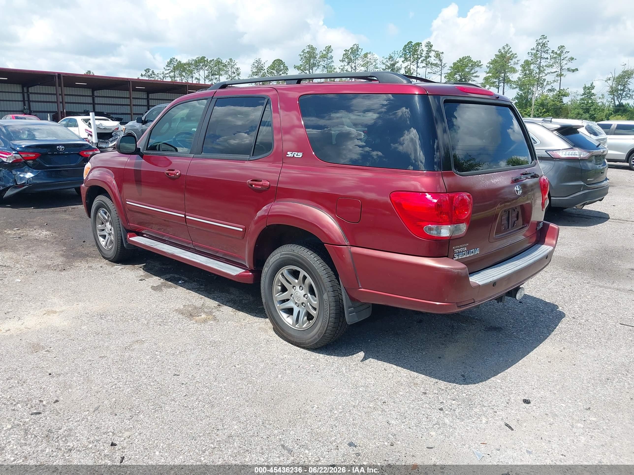 2007 Toyota Sequoia Sr5 V8 Red vin: 5TDZT34A67S297253