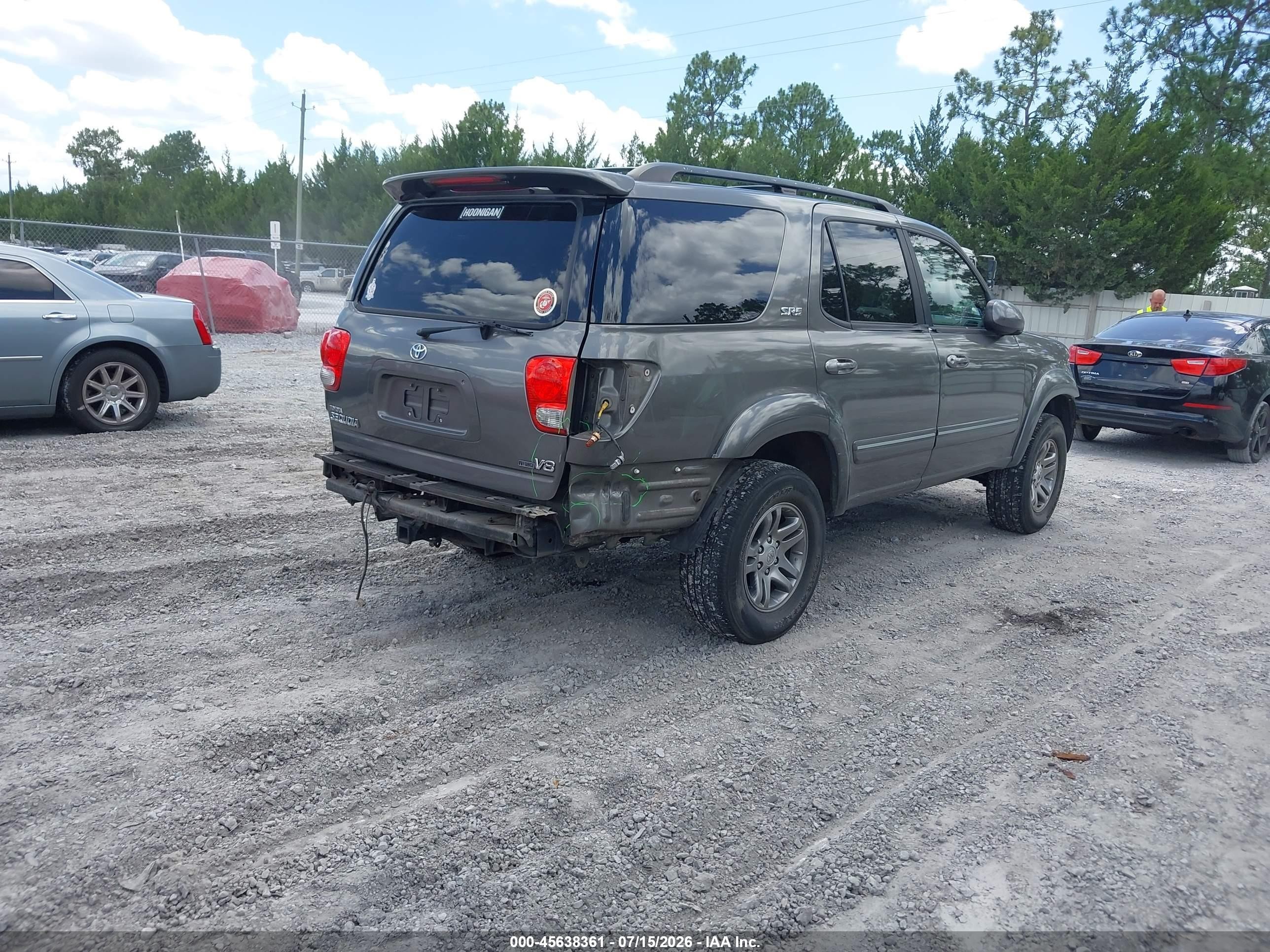 2007 Toyota Sequoia Sr5 Gray vin: 5TDZT34A67S299343