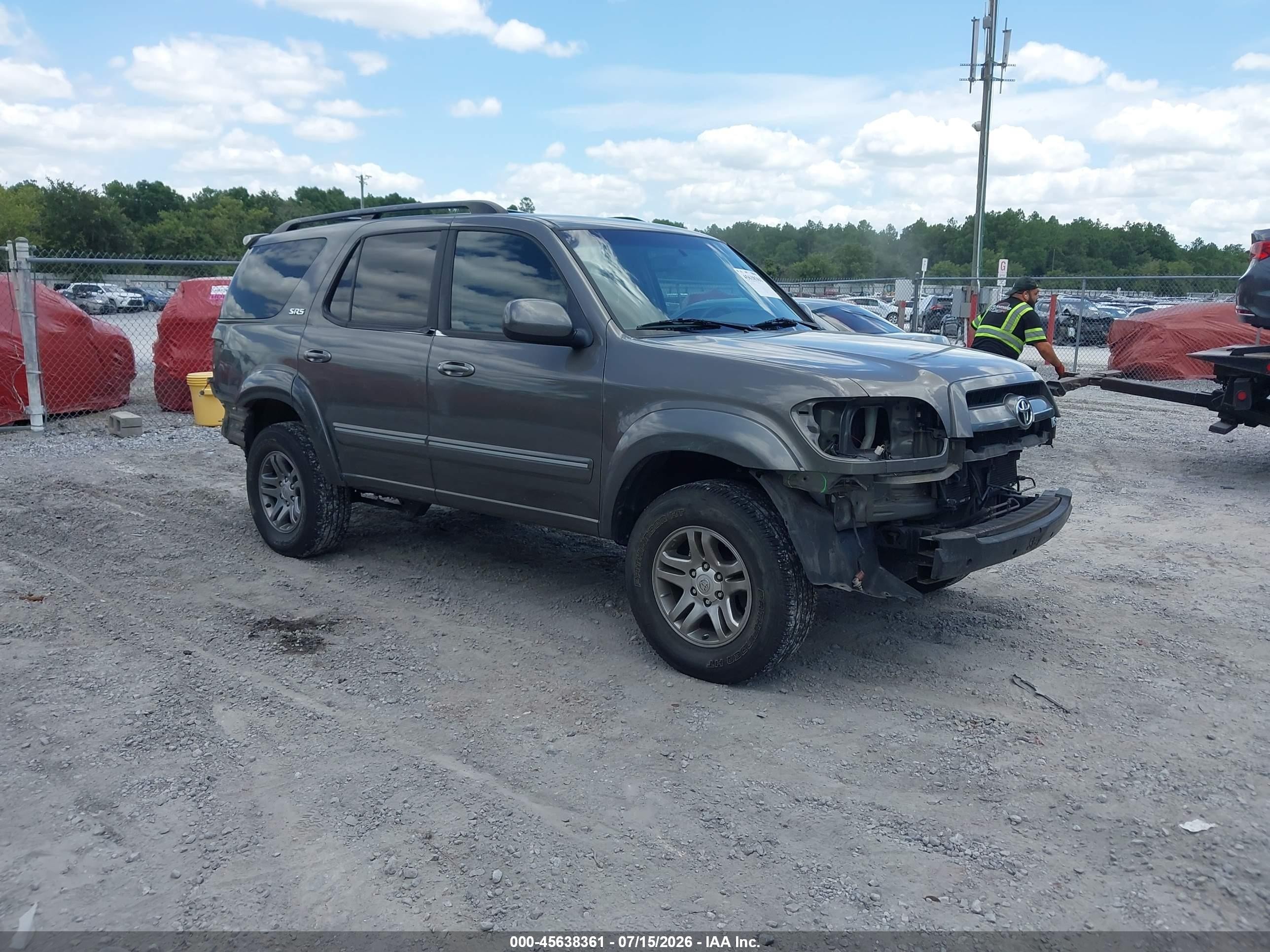 2007 Toyota Sequoia Sr5 Серый vin: 5TDZT34A67S299343