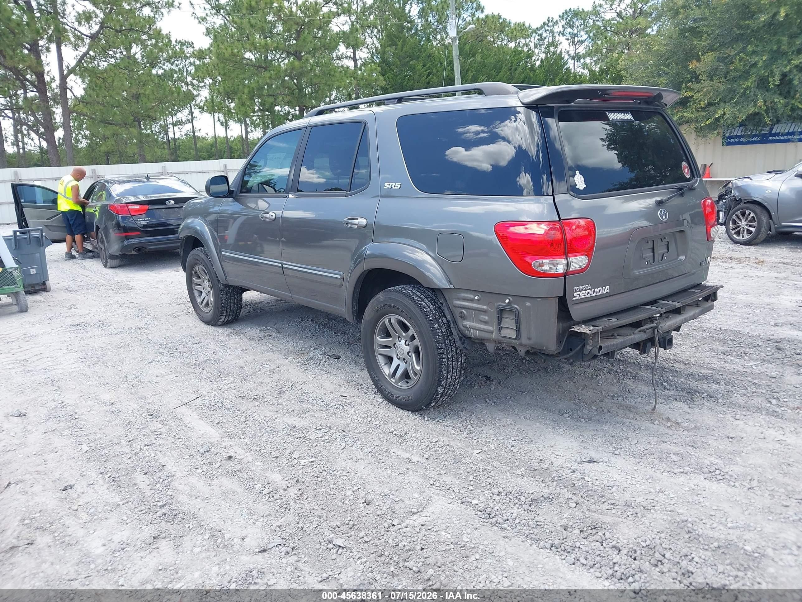2007 Toyota Sequoia Sr5 Gray vin: 5TDZT34A67S299343