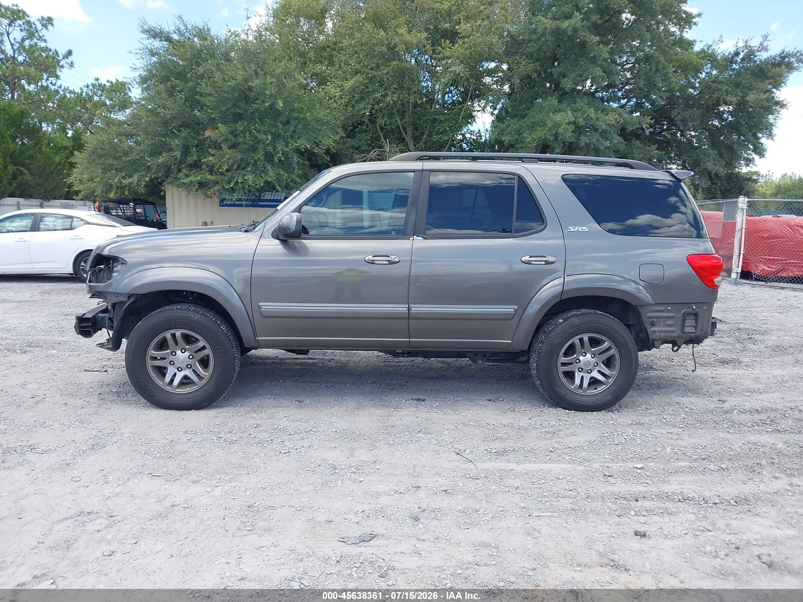 2007 Toyota Sequoia Sr5 Gray vin: 5TDZT34A67S299343