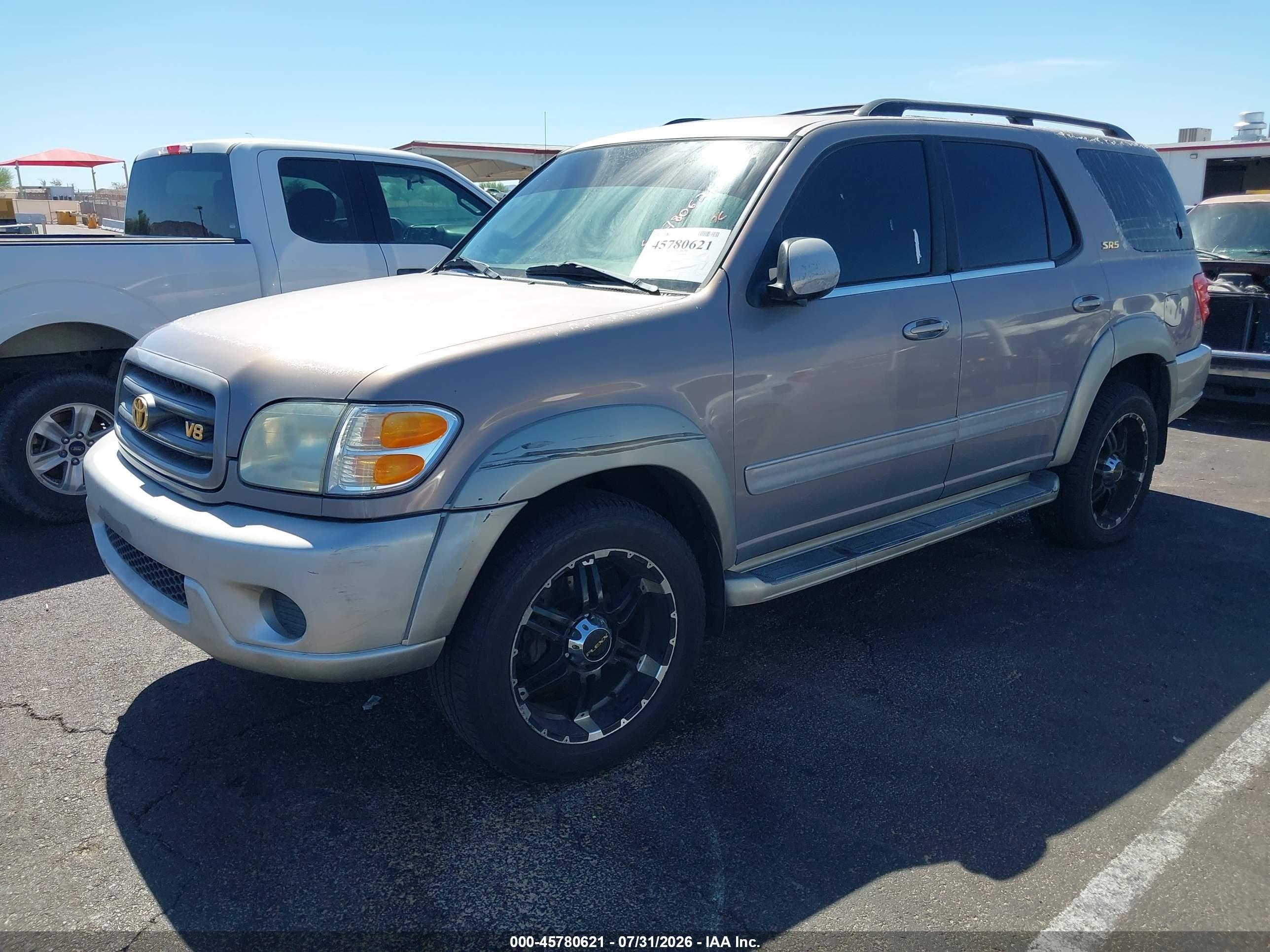 2001 Toyota Sequoia Sr5 V8 Beige vin: 5TDZT34A71S052033