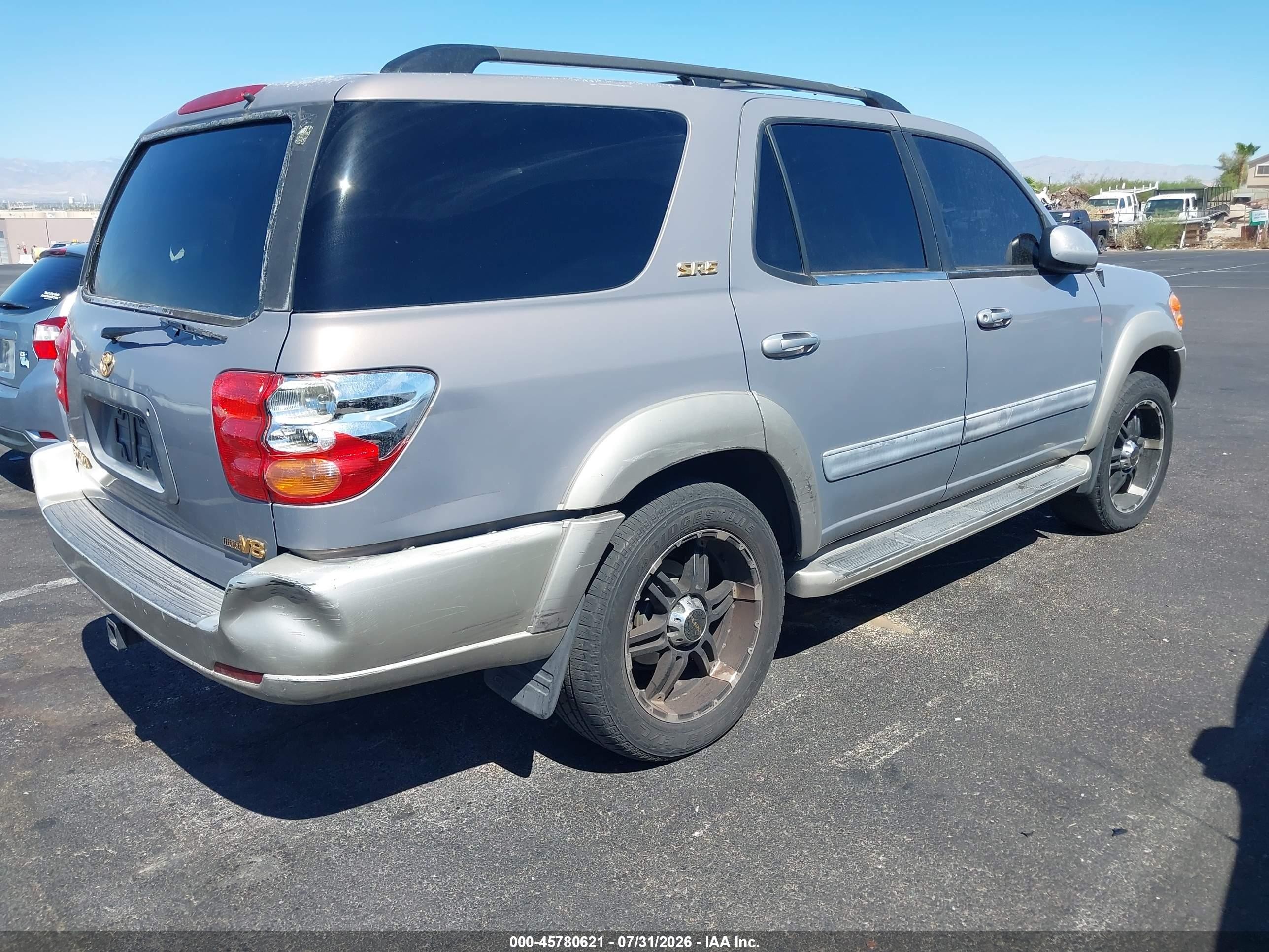 2001 Toyota Sequoia Sr5 V8 Beige vin: 5TDZT34A71S052033