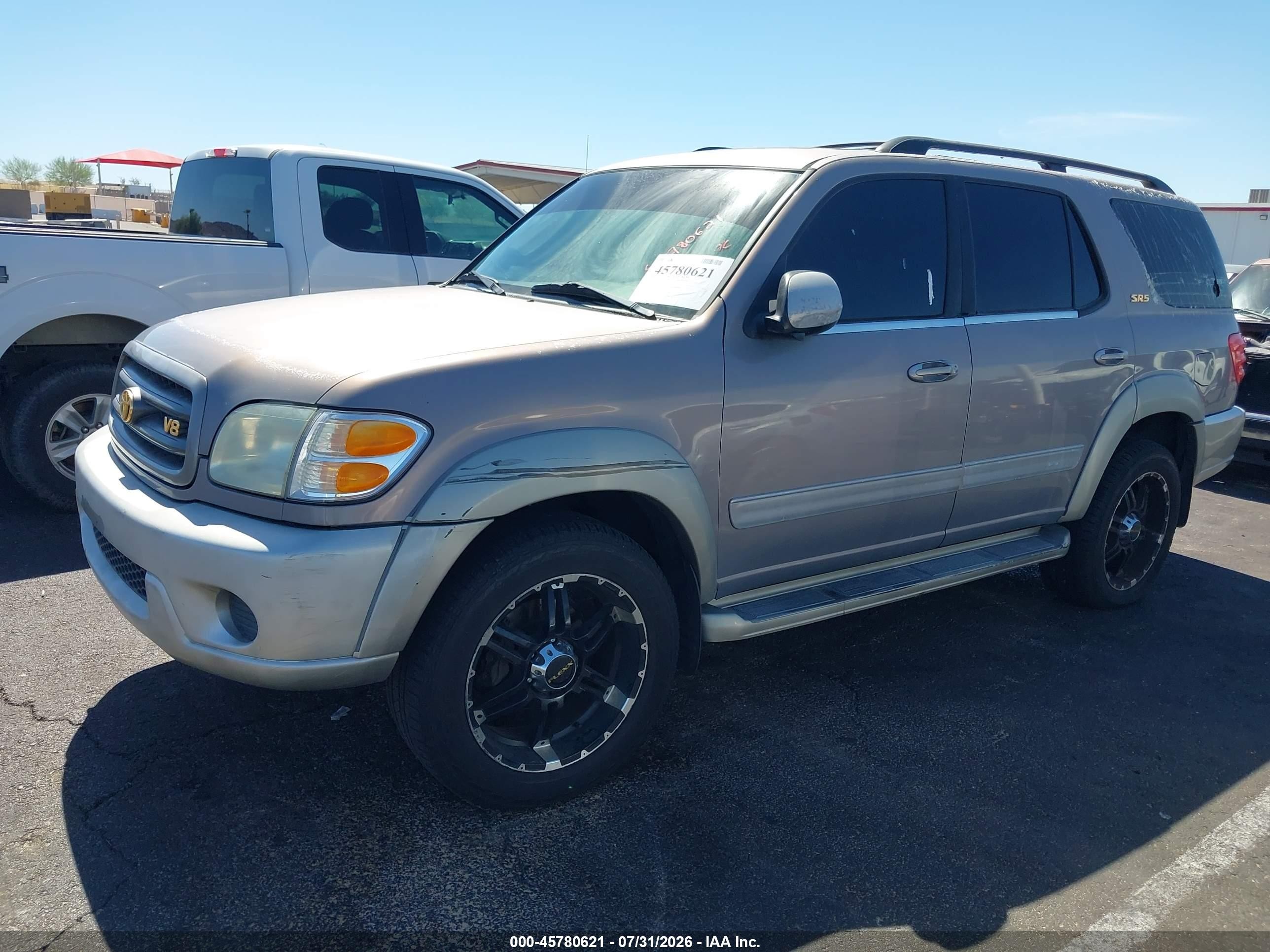 2001 Toyota Sequoia Sr5 V8 Beige vin: 5TDZT34A71S052033