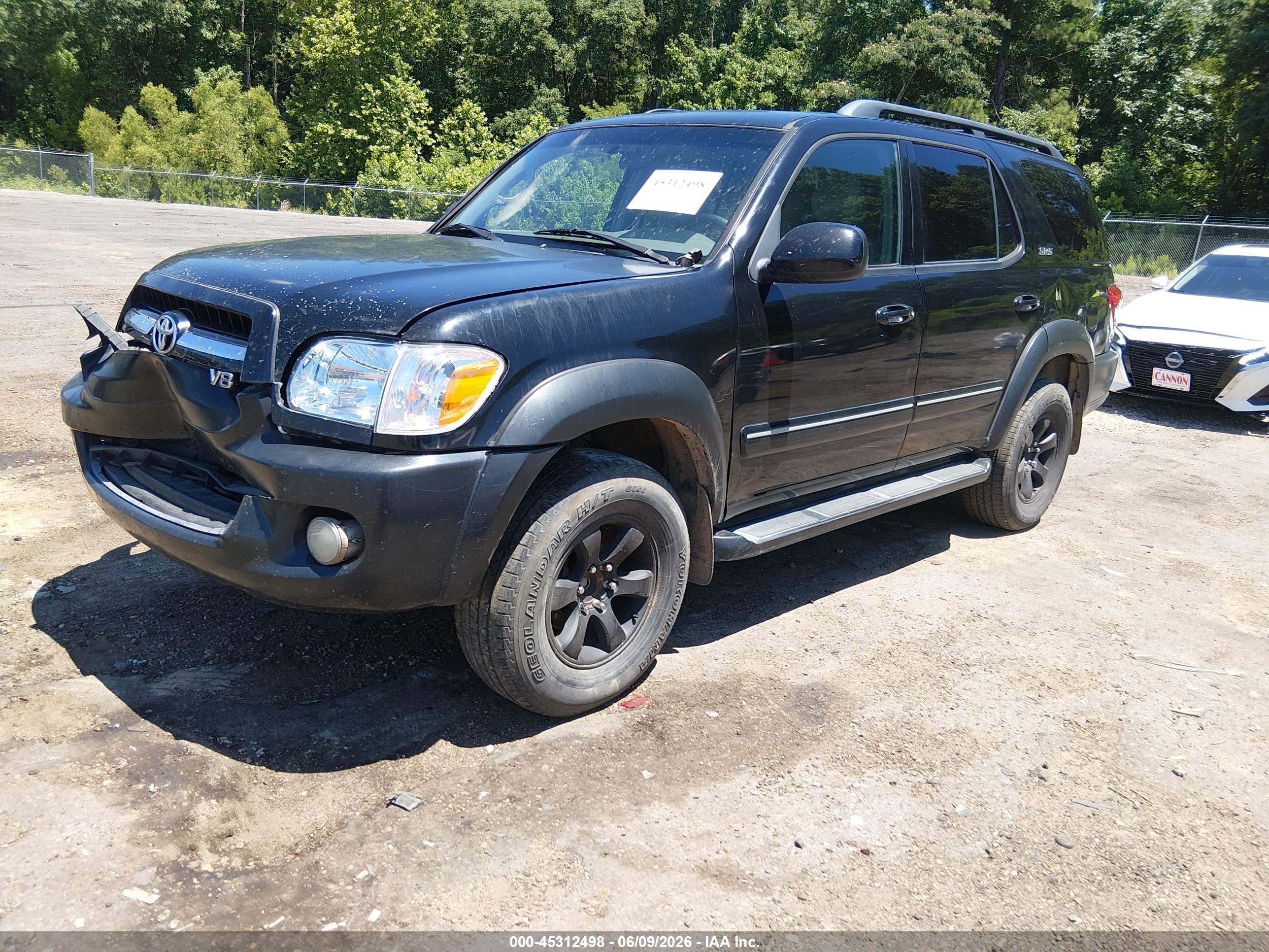 2005 Toyota Sequoia Sr5 V8 Black vin: 5TDZT34A75S262007