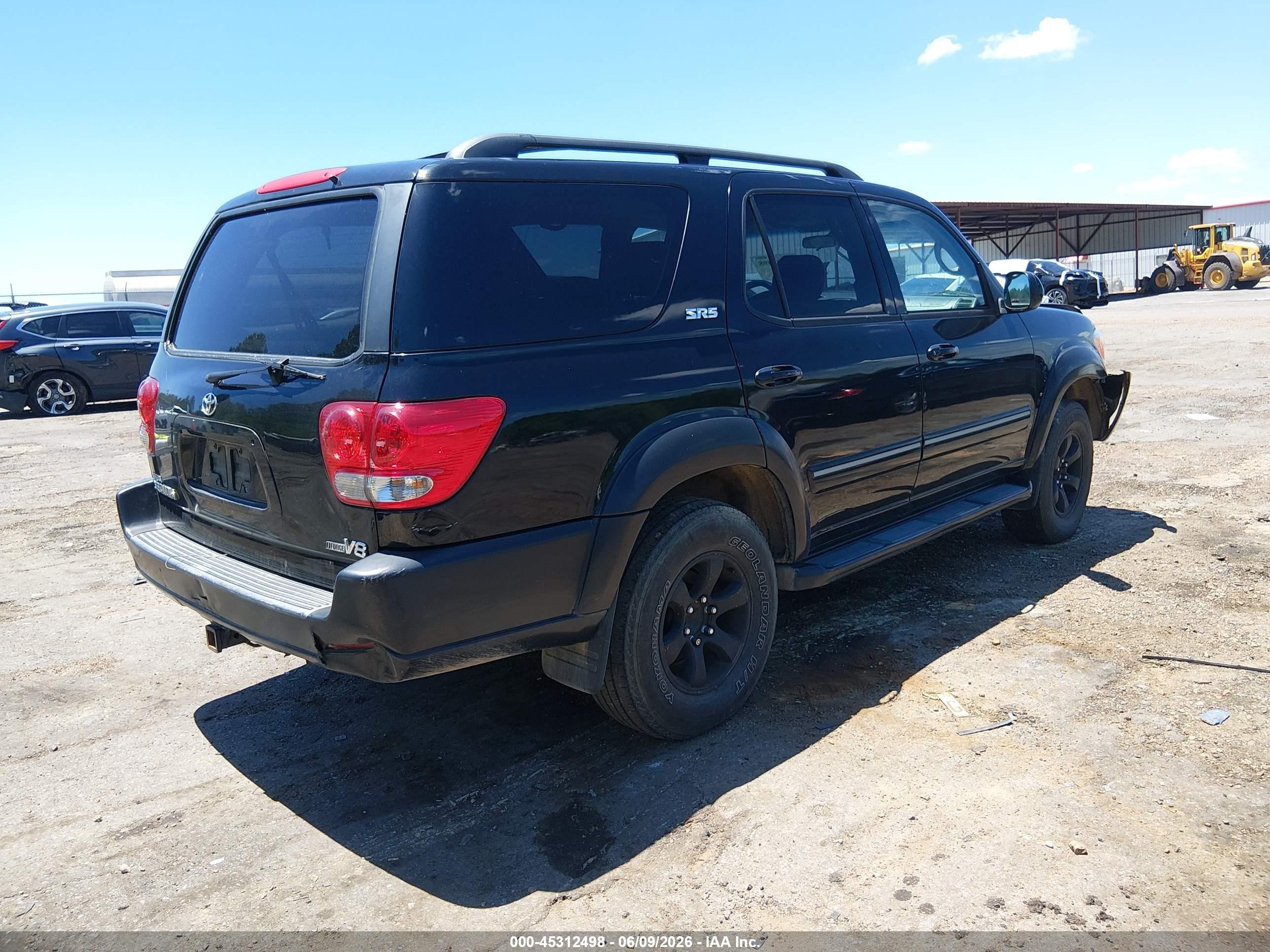 2005 Toyota Sequoia Sr5 V8 Black vin: 5TDZT34A75S262007