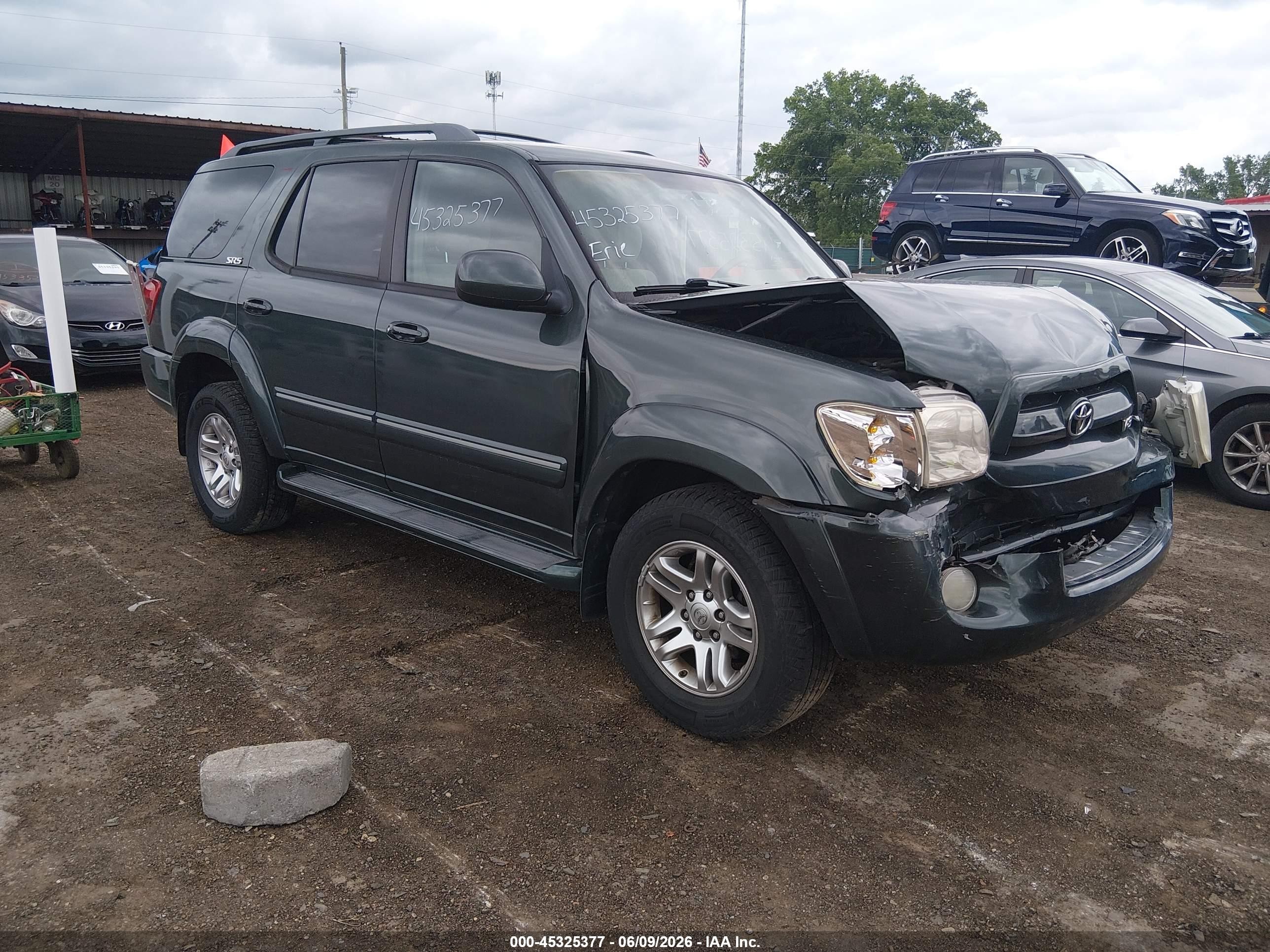 2007 Toyota Sequoia Sr5 V8 Green vin: 5TDZT34A77S287038