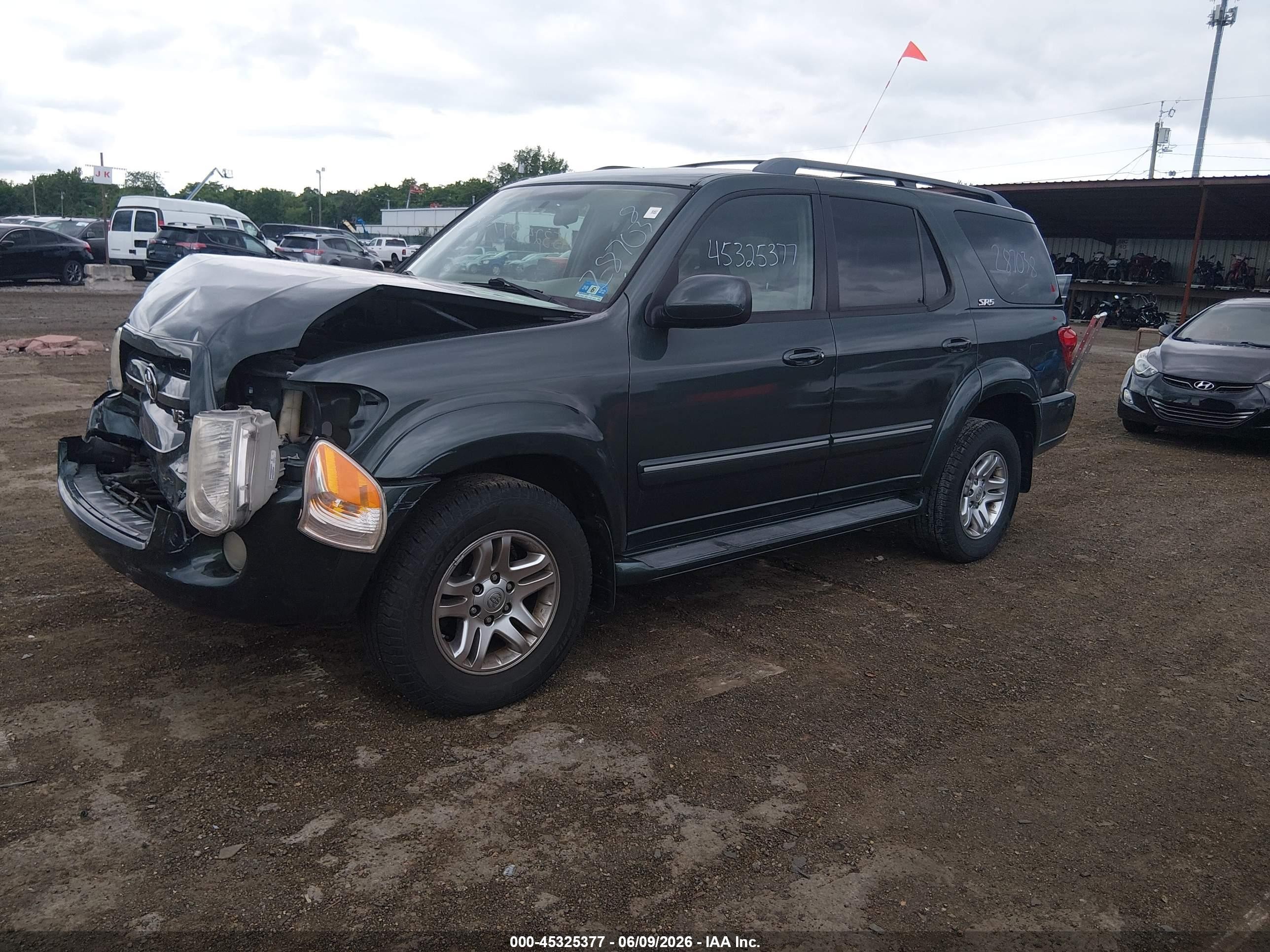 2007 Toyota Sequoia Sr5 V8 Green vin: 5TDZT34A77S287038