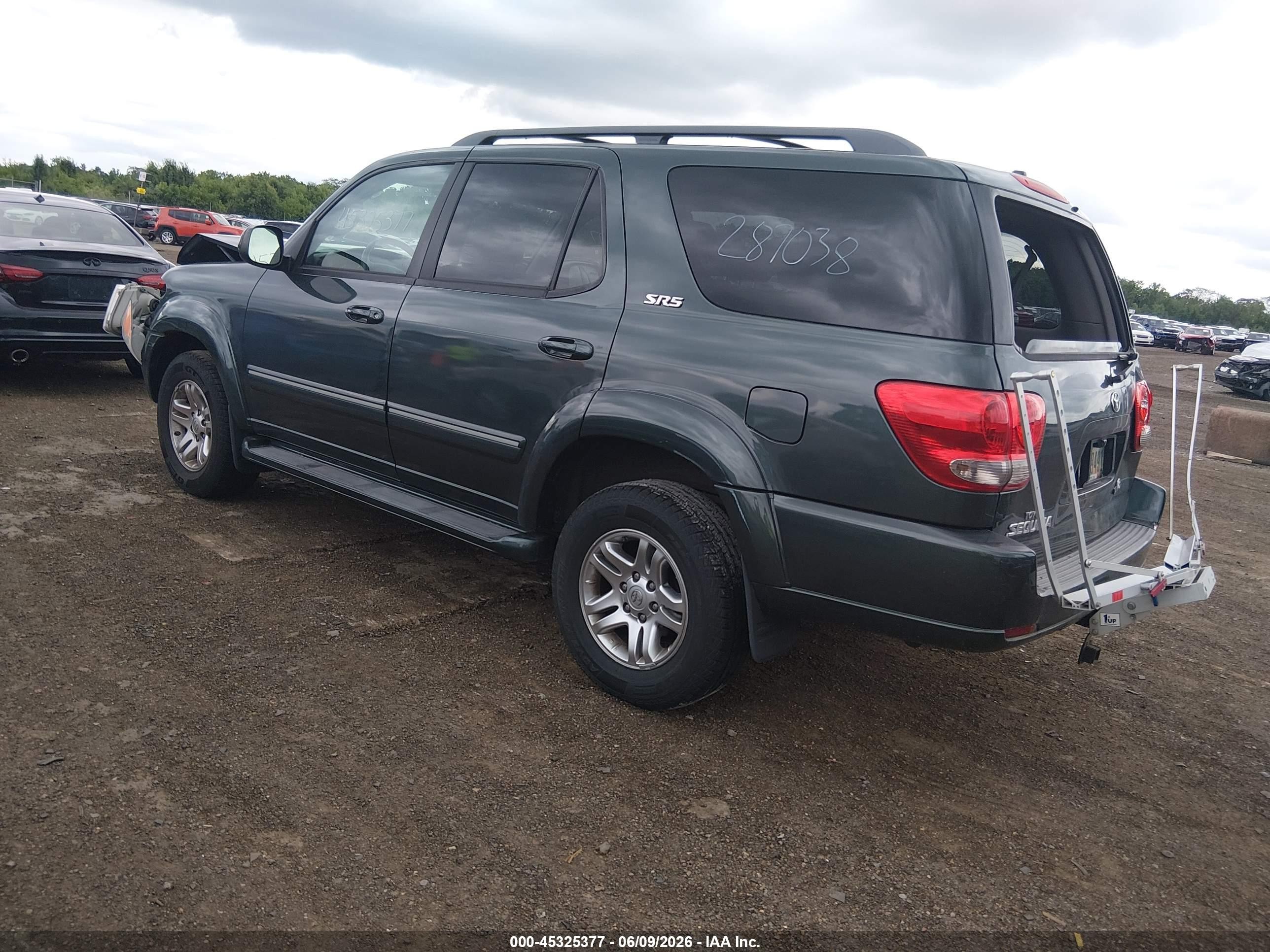 2007 Toyota Sequoia Sr5 V8 Green vin: 5TDZT34A77S287038