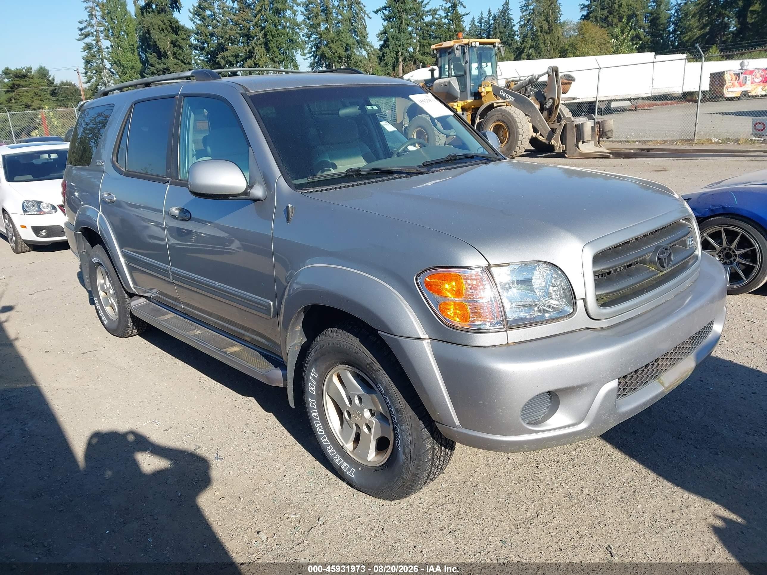 2003 Toyota Sequoia Sr5 V8 Silver vin: 5TDZT34A83S184429
