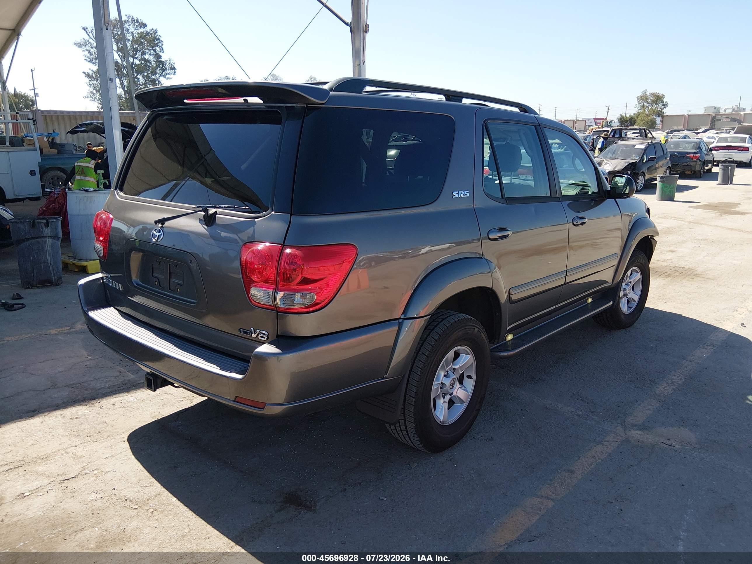 2007 Toyota Sequoia Sr5 Gray vin: 5TDZT34A87S286027