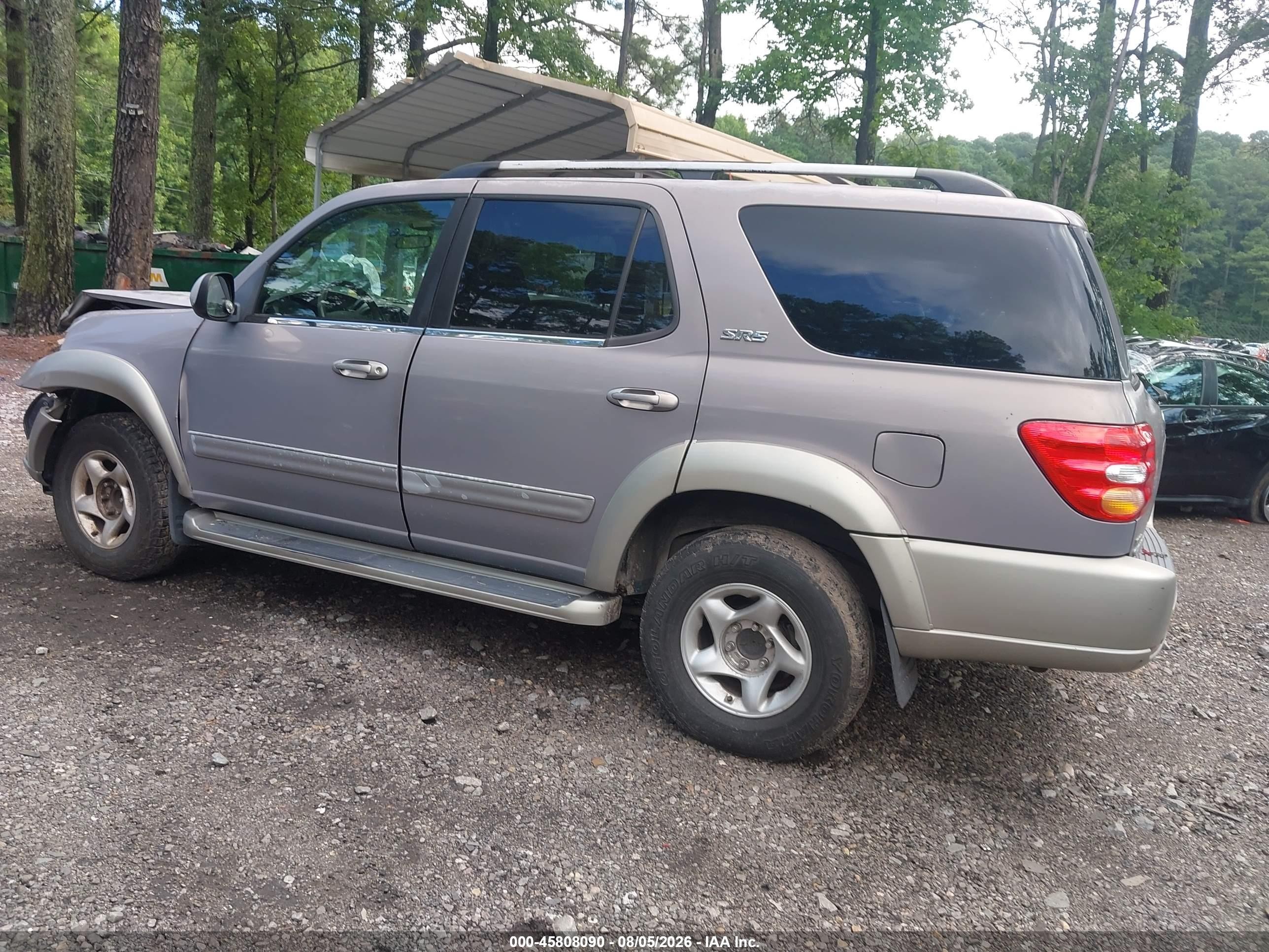 2001 Toyota Sequoia Sr5 V8 Серый vin: 5TDZT34A91S050624