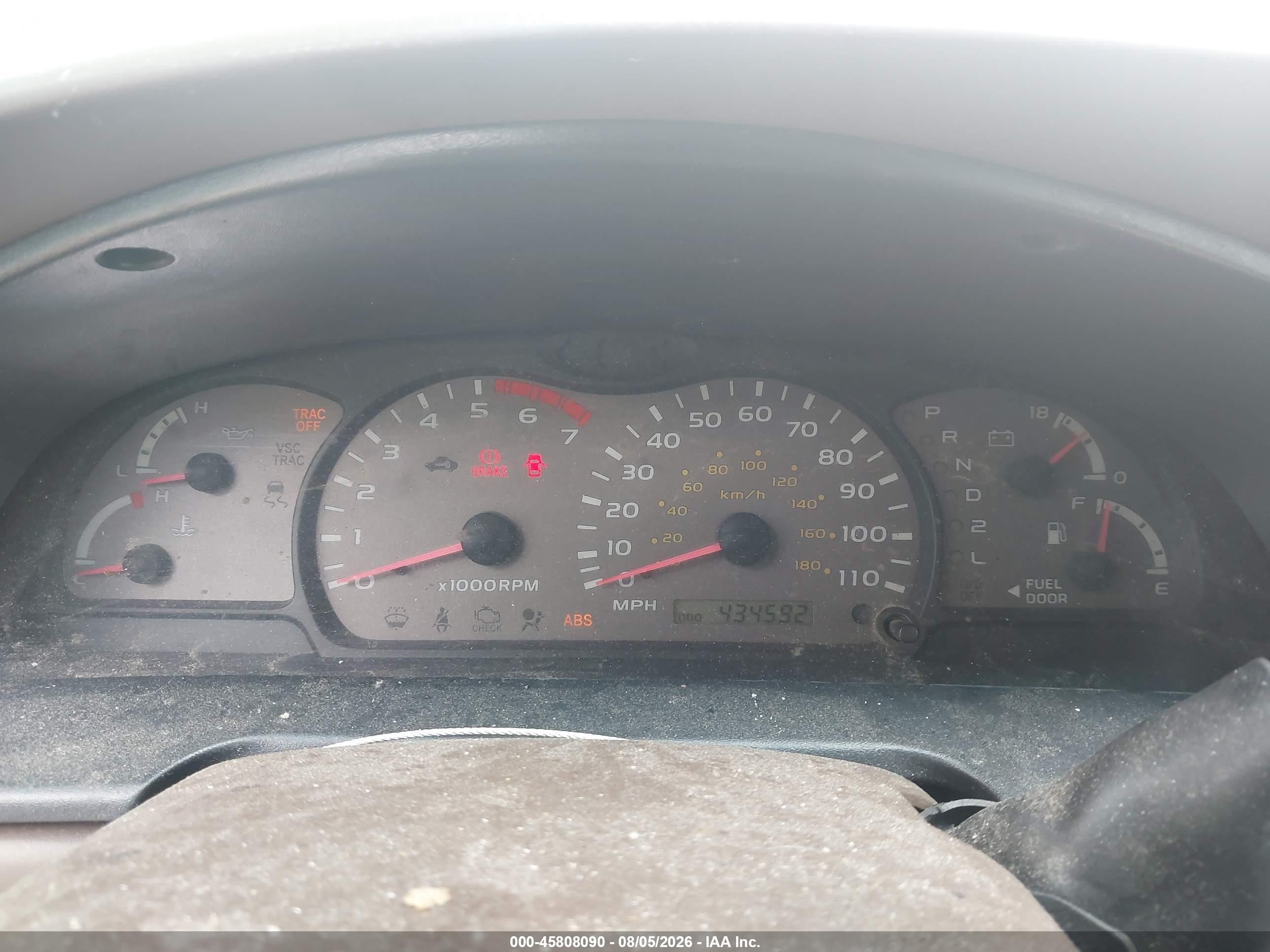 2001 Toyota Sequoia Sr5 V8 Серый vin: 5TDZT34A91S050624