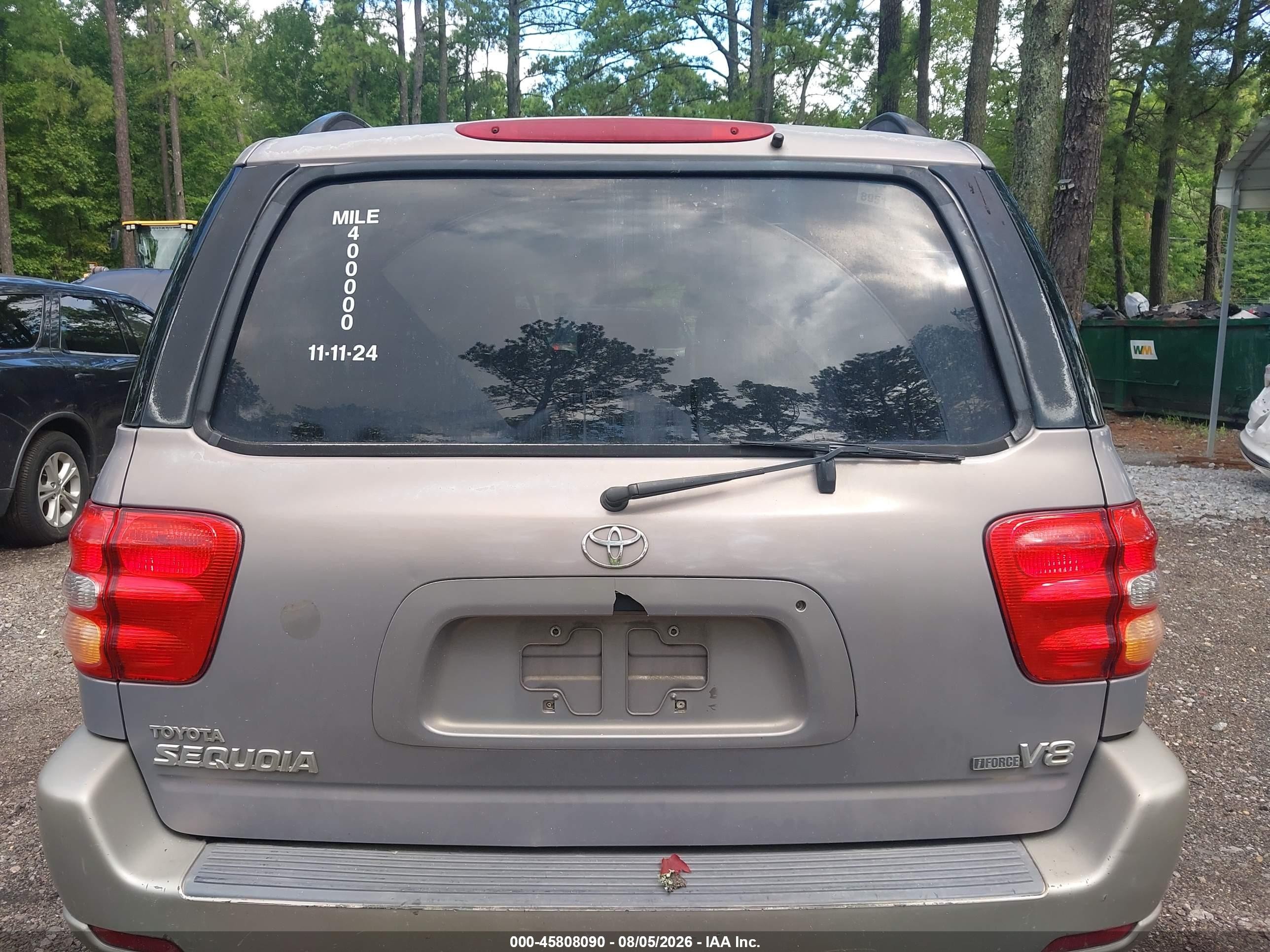2001 Toyota Sequoia Sr5 V8 Серый vin: 5TDZT34A91S050624