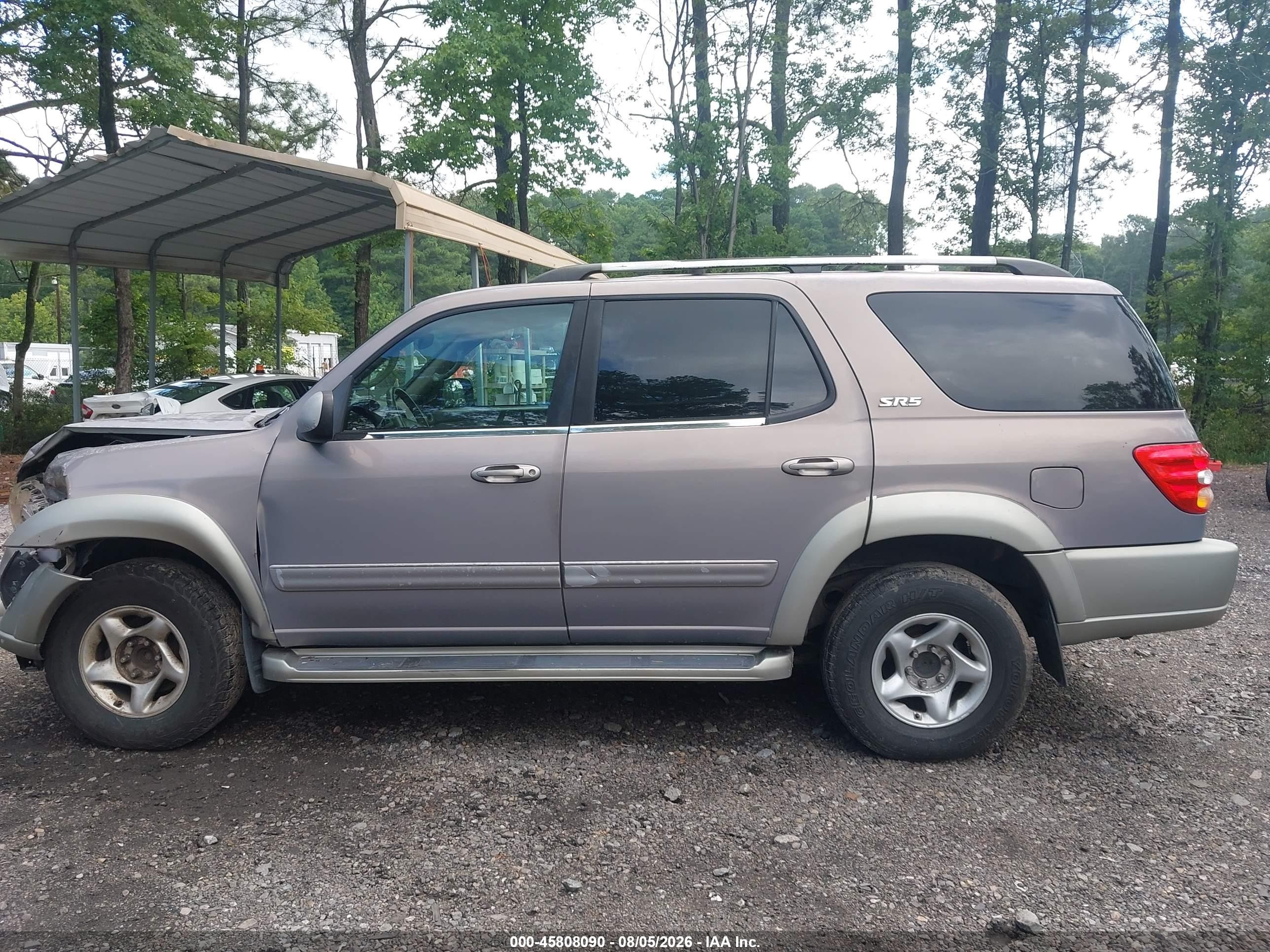 2001 Toyota Sequoia Sr5 V8 Серый vin: 5TDZT34A91S050624