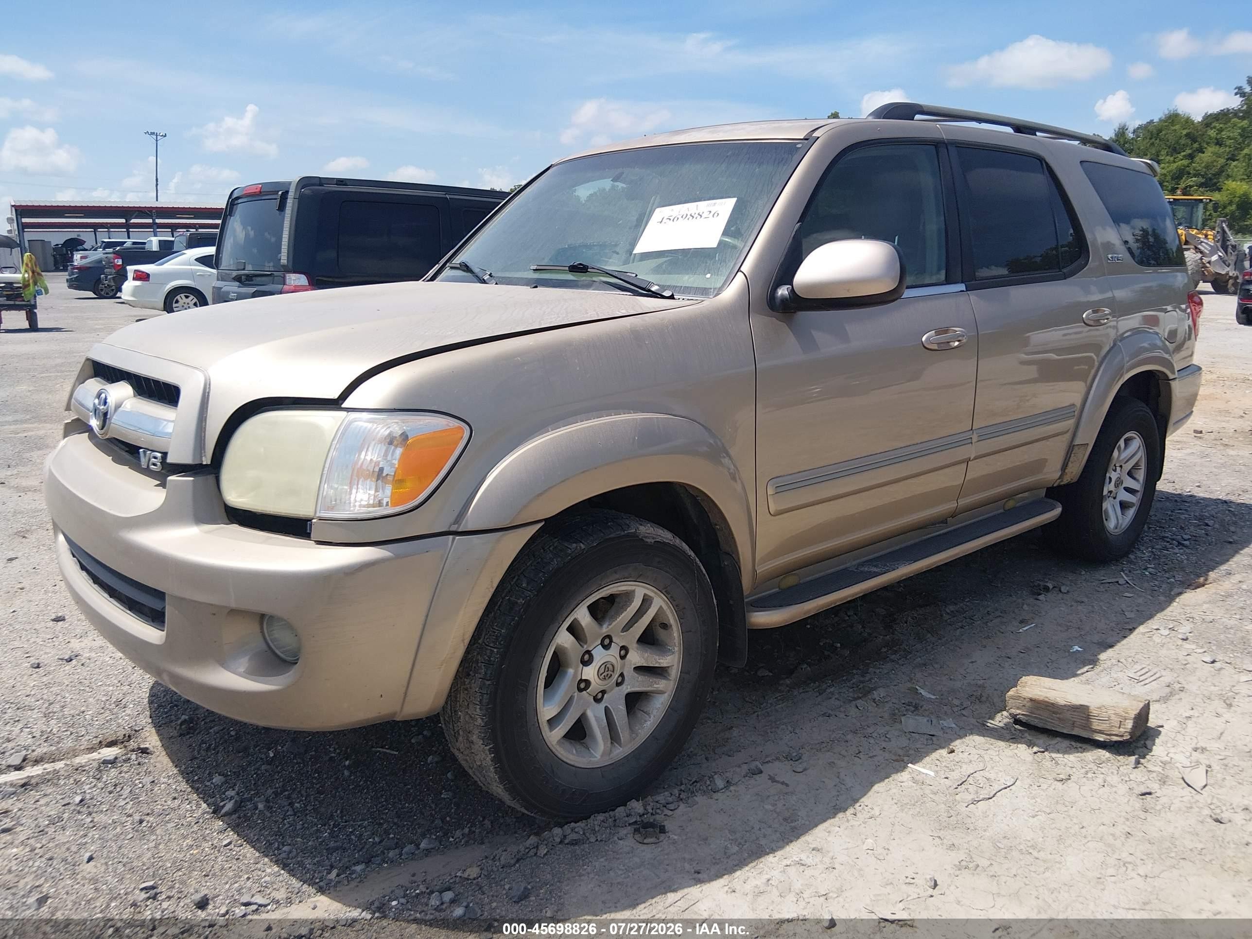 2005 Toyota Sequoia Sr5 V8 Gold vin: 5TDZT34A95S253518