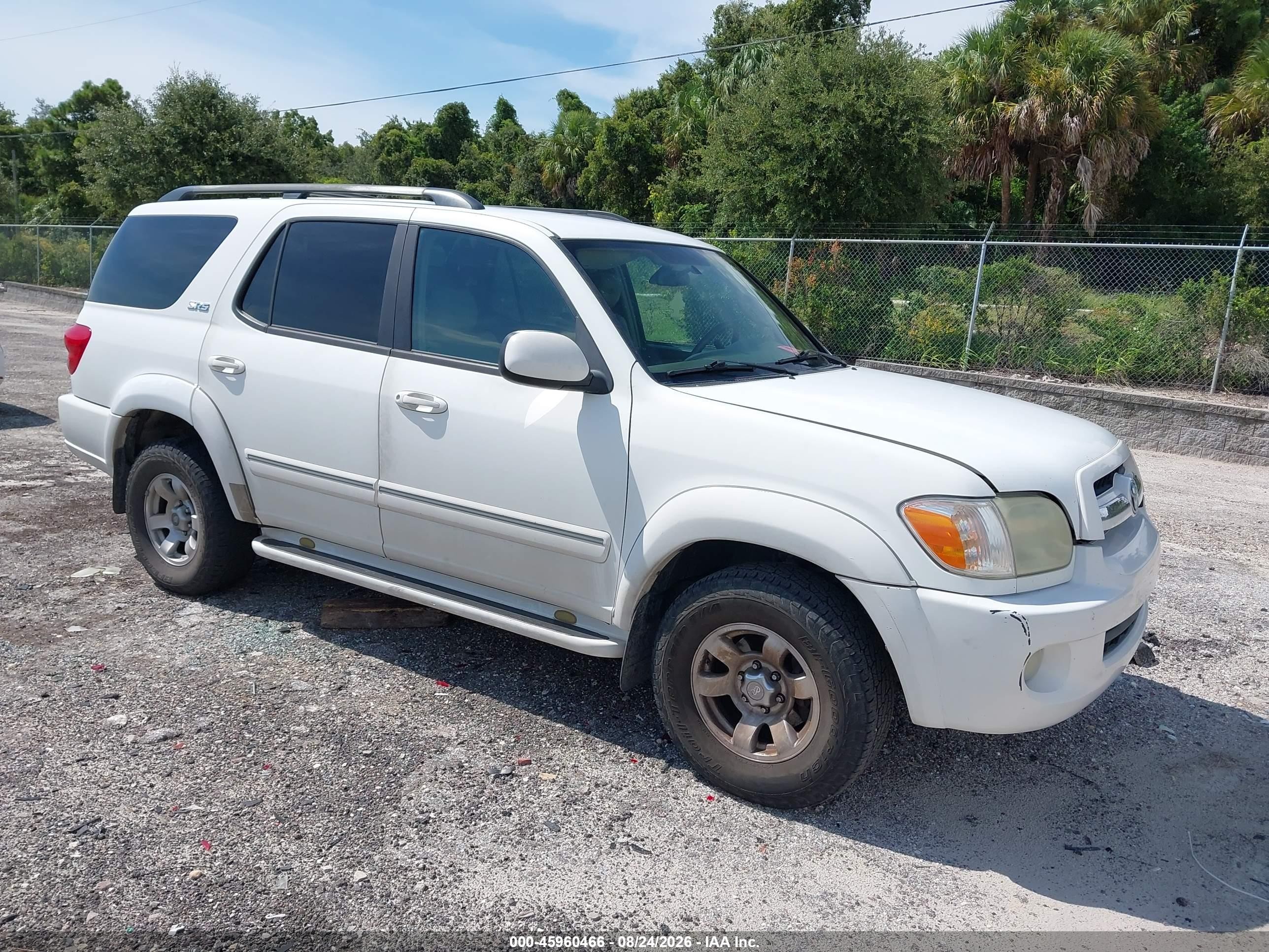 2006 Toyota Sequoia Sr5 V8 White vin: 5TDZT34A96S269395