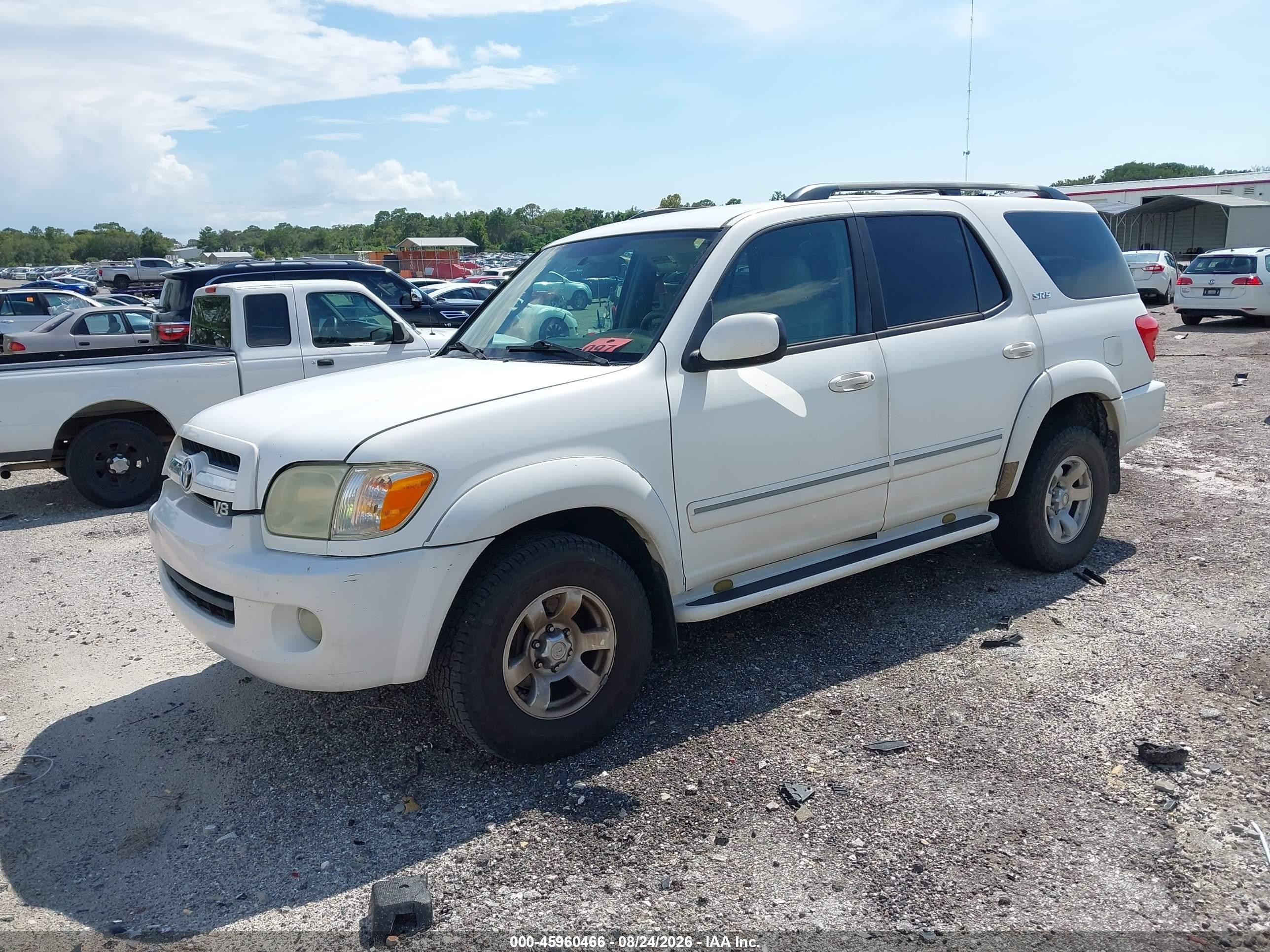 2006 Toyota Sequoia Sr5 V8 White vin: 5TDZT34A96S269395