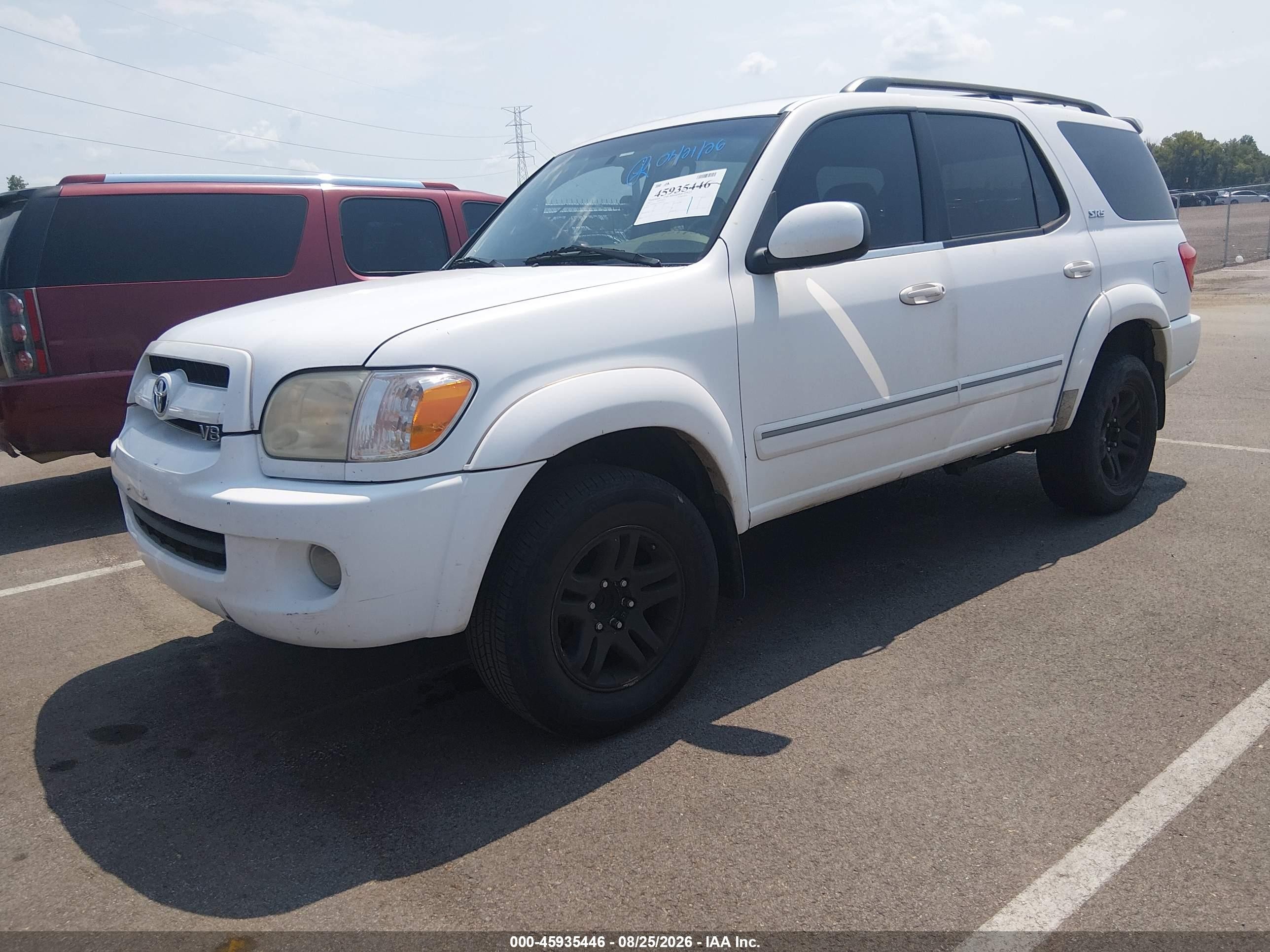 2007 Toyota Sequoia Sr5 White vin: 5TDZT34A97S291253