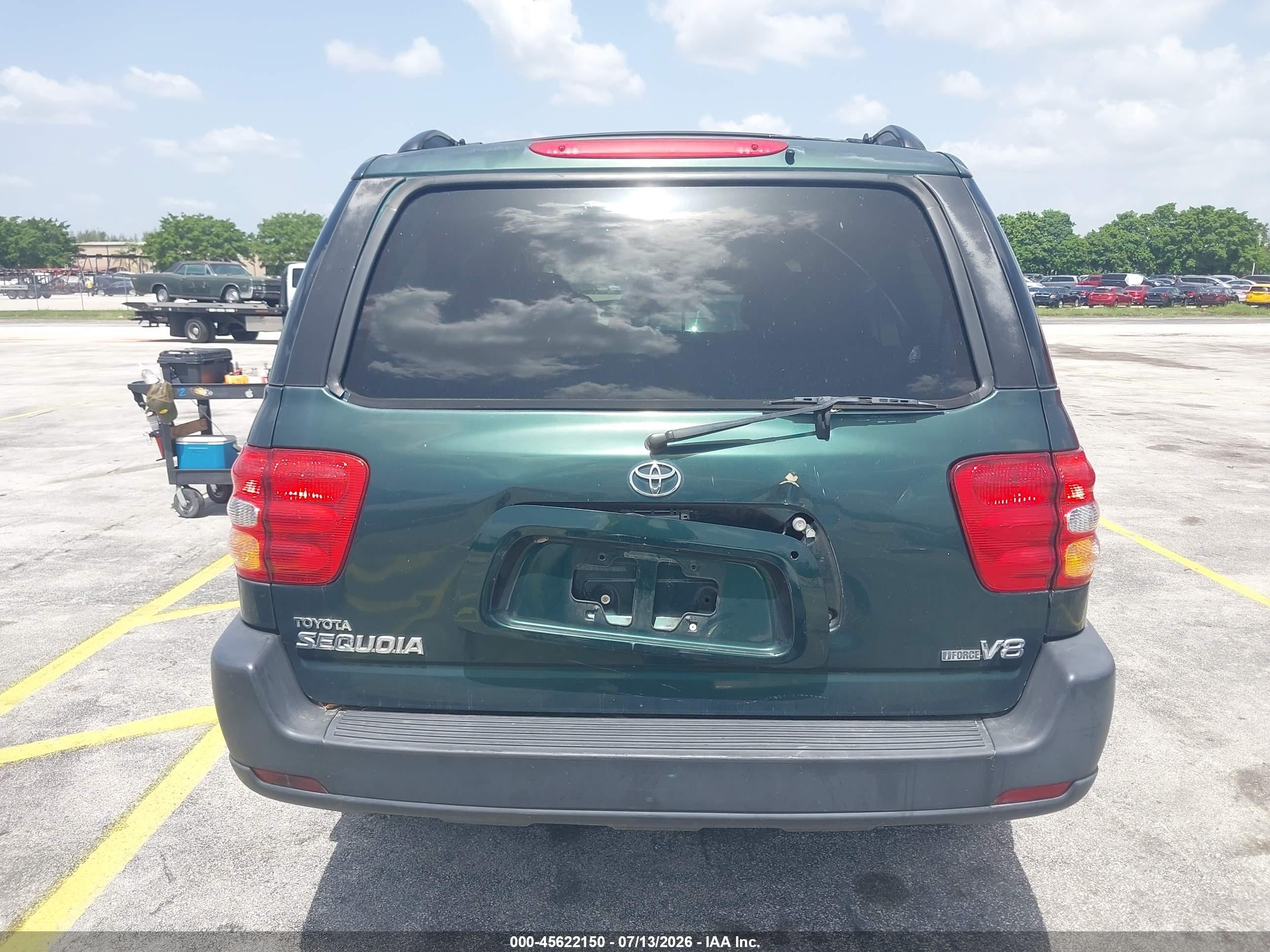 2002 Toyota Sequoia Sr5 V8 Green vin: 5TDZT34AX2S119998