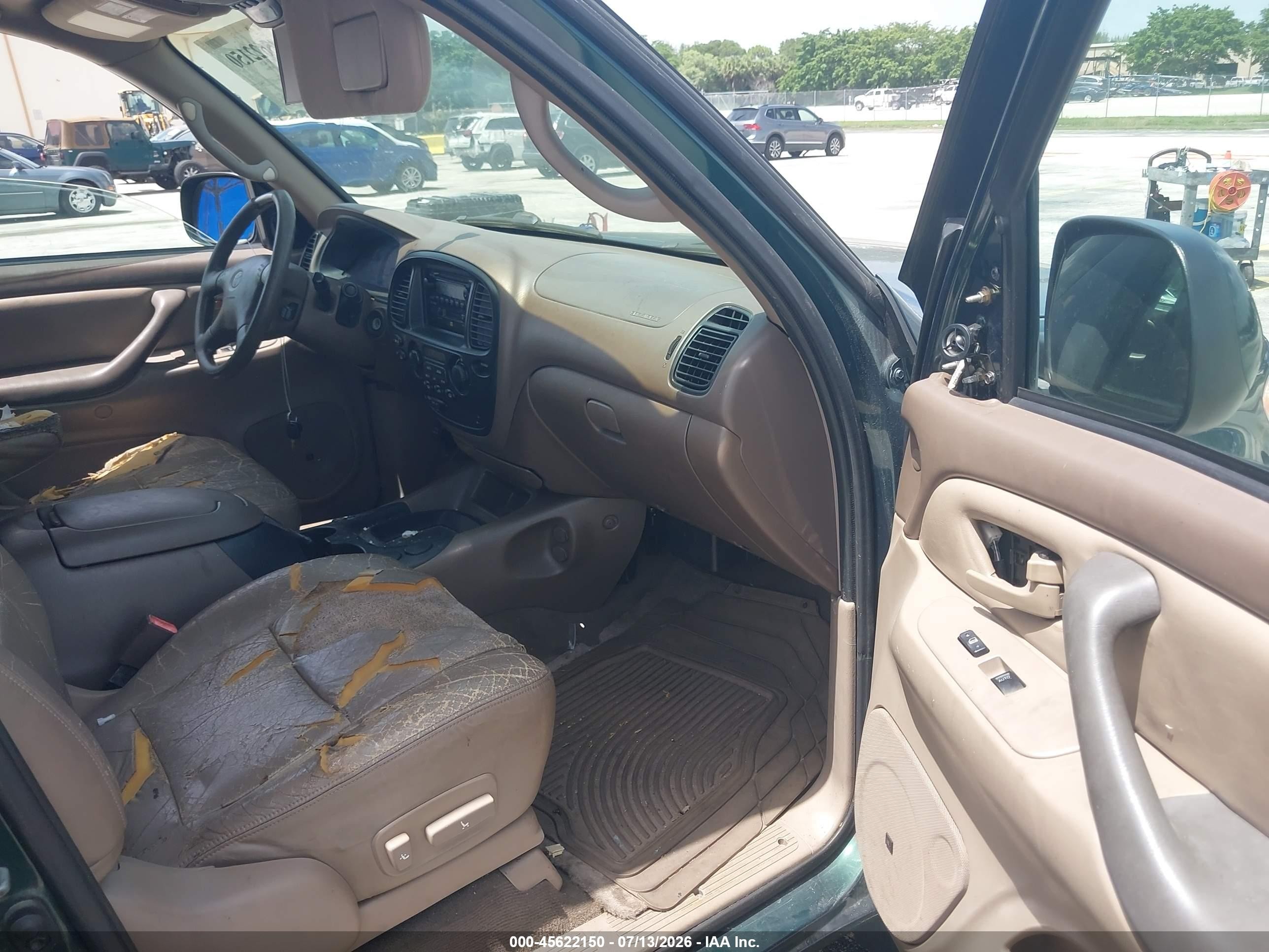 2002 Toyota Sequoia Sr5 V8 Green vin: 5TDZT34AX2S119998