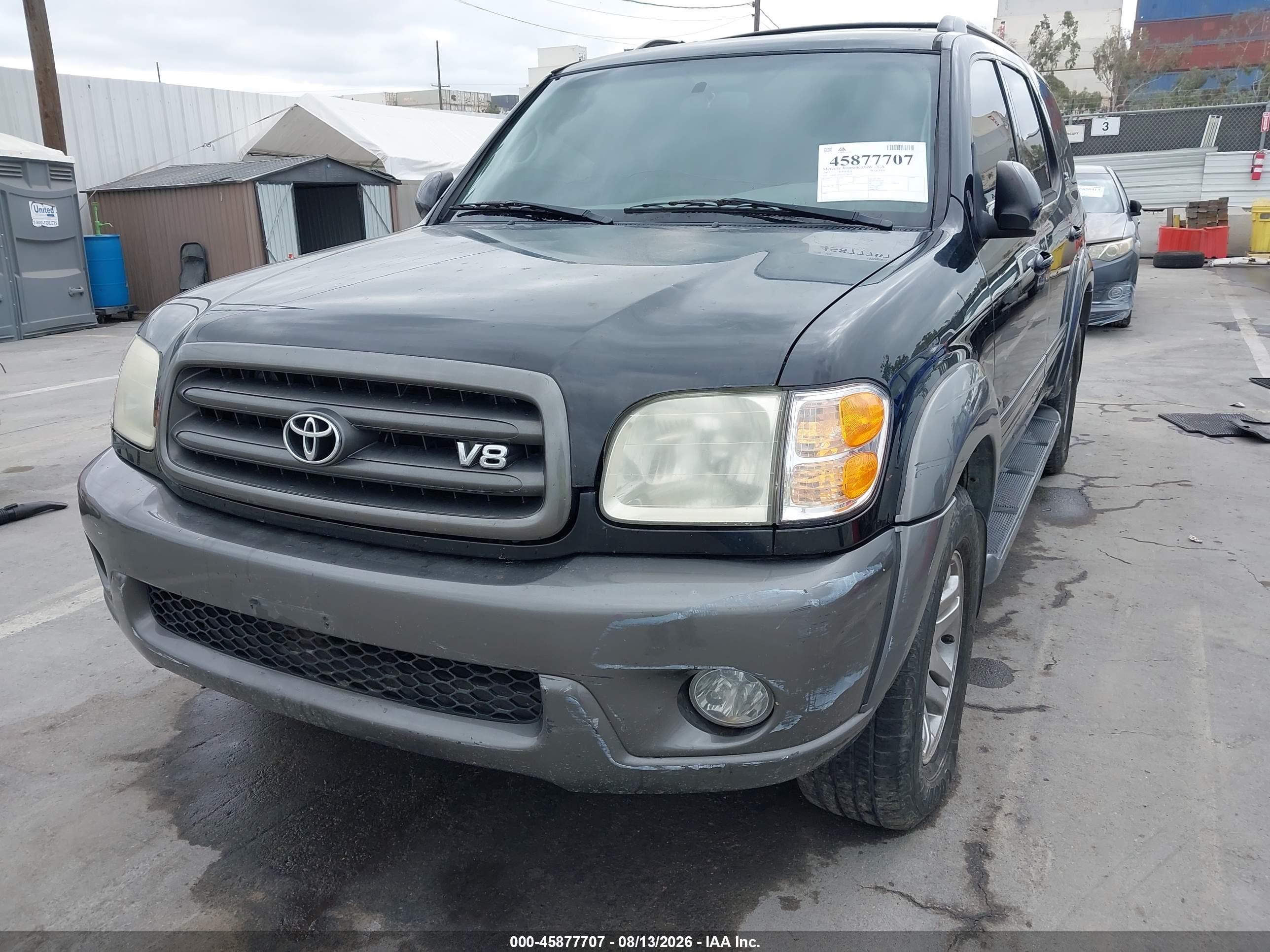 2003 Toyota Sequoia Sr5 V8 Black vin: 5TDZT34AX3S150377