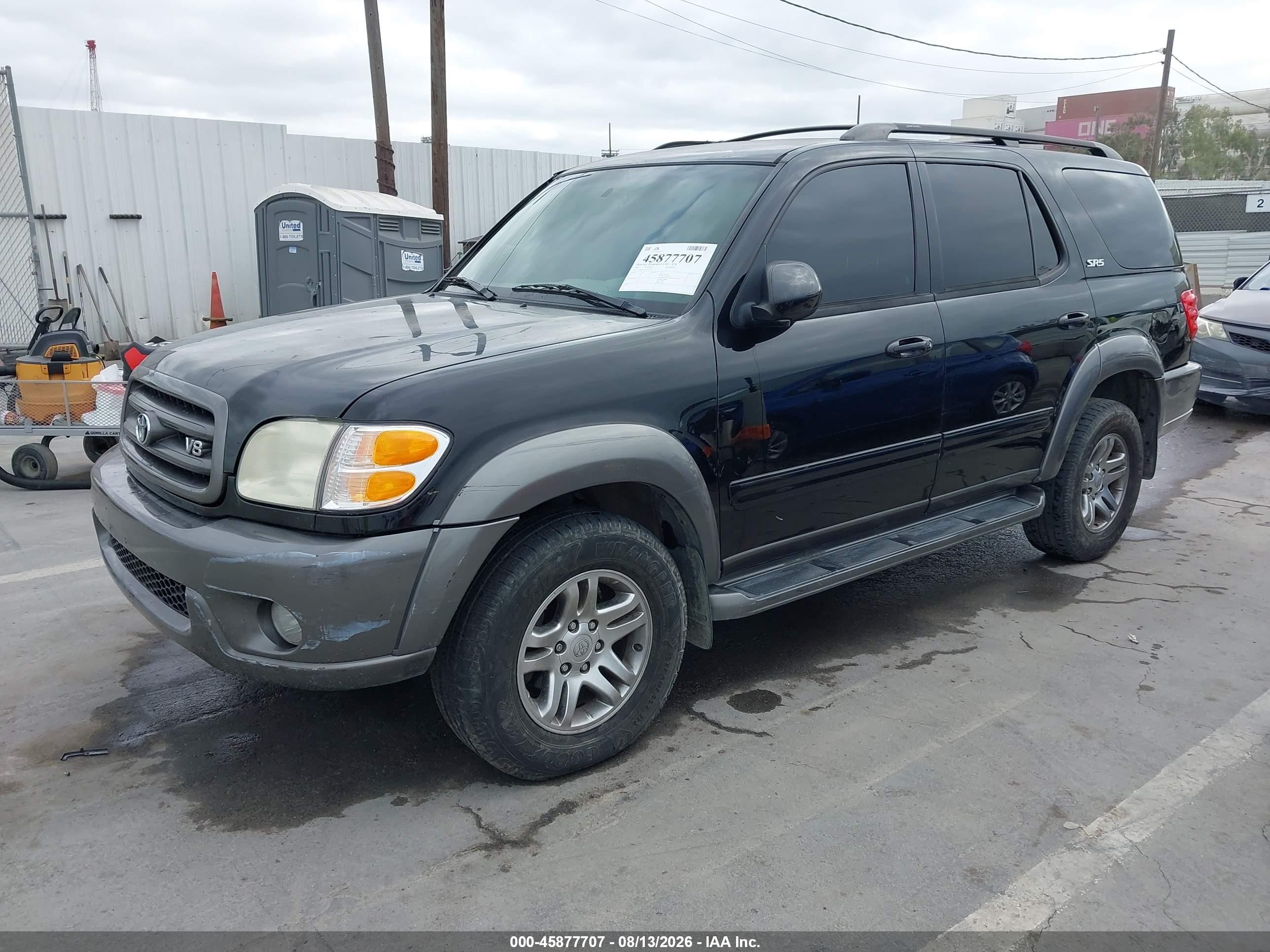2003 Toyota Sequoia Sr5 V8 Black vin: 5TDZT34AX3S150377