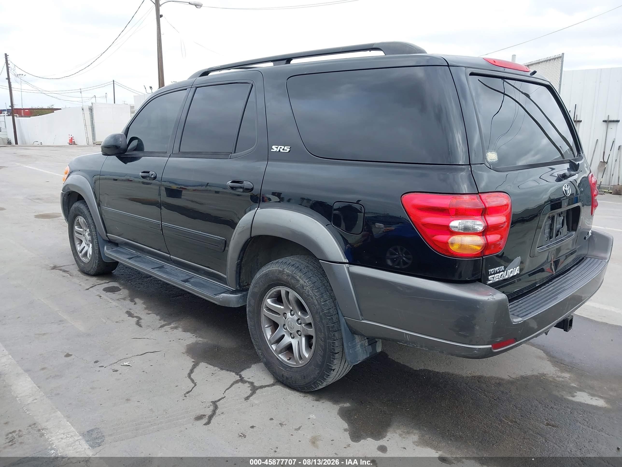 2003 Toyota Sequoia Sr5 V8 Black vin: 5TDZT34AX3S150377