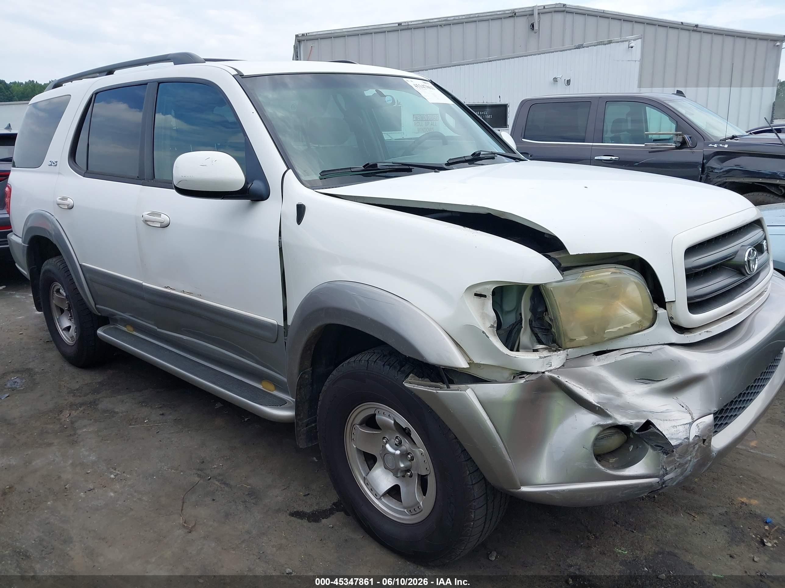 2003 Toyota Sequoia Sr5 V8 White vin: 5TDZT34AX3S173643