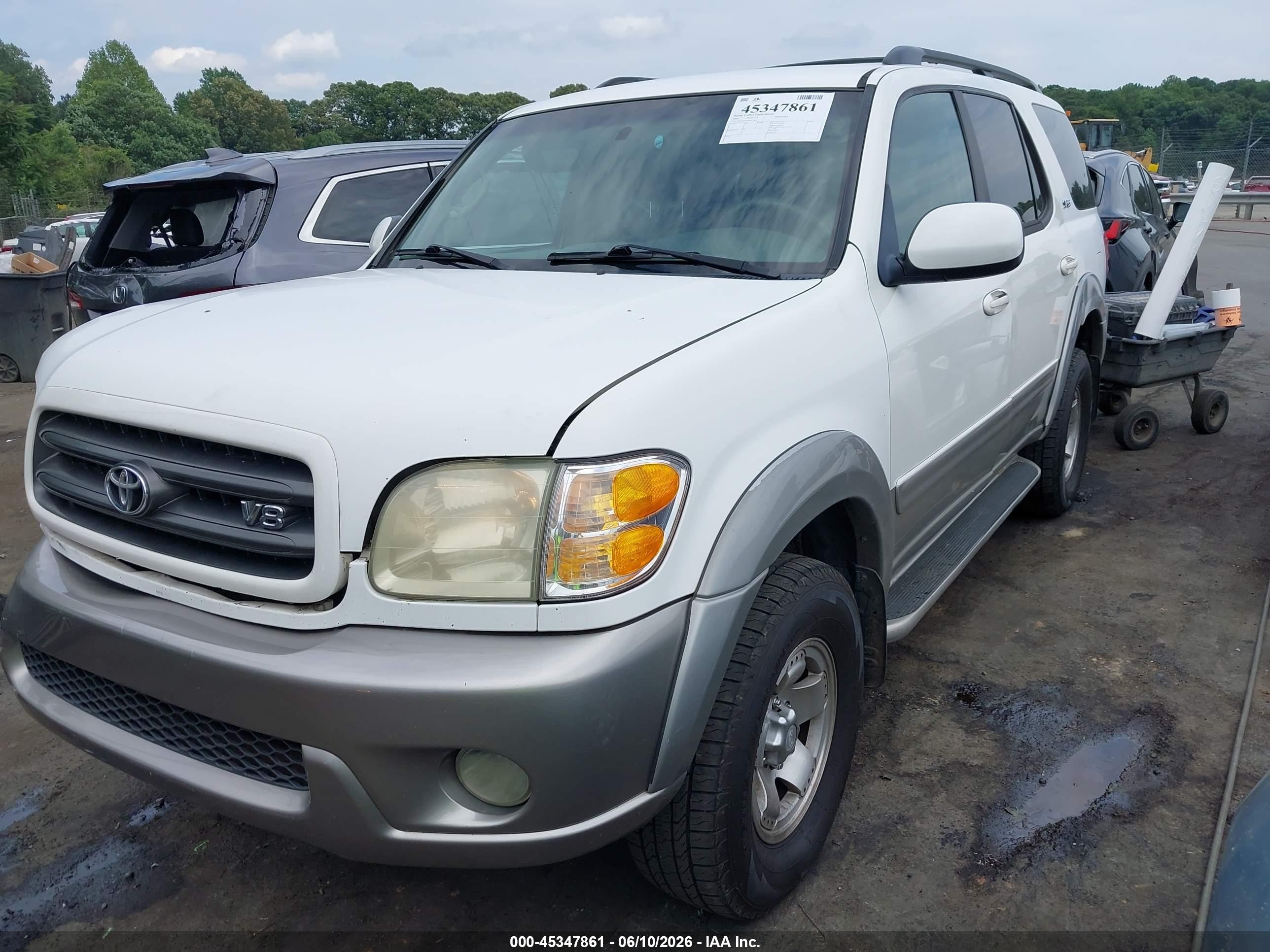 2003 Toyota Sequoia Sr5 V8 White vin: 5TDZT34AX3S173643