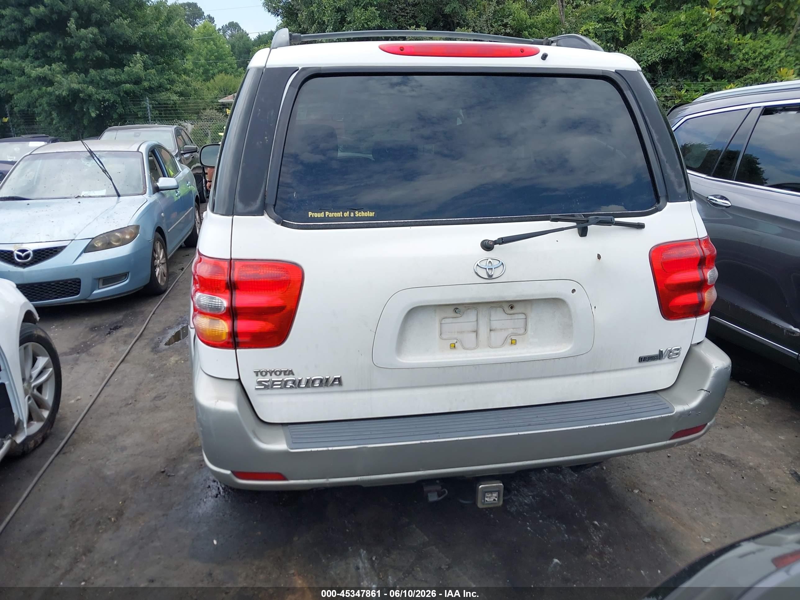 2003 Toyota Sequoia Sr5 V8 White vin: 5TDZT34AX3S173643