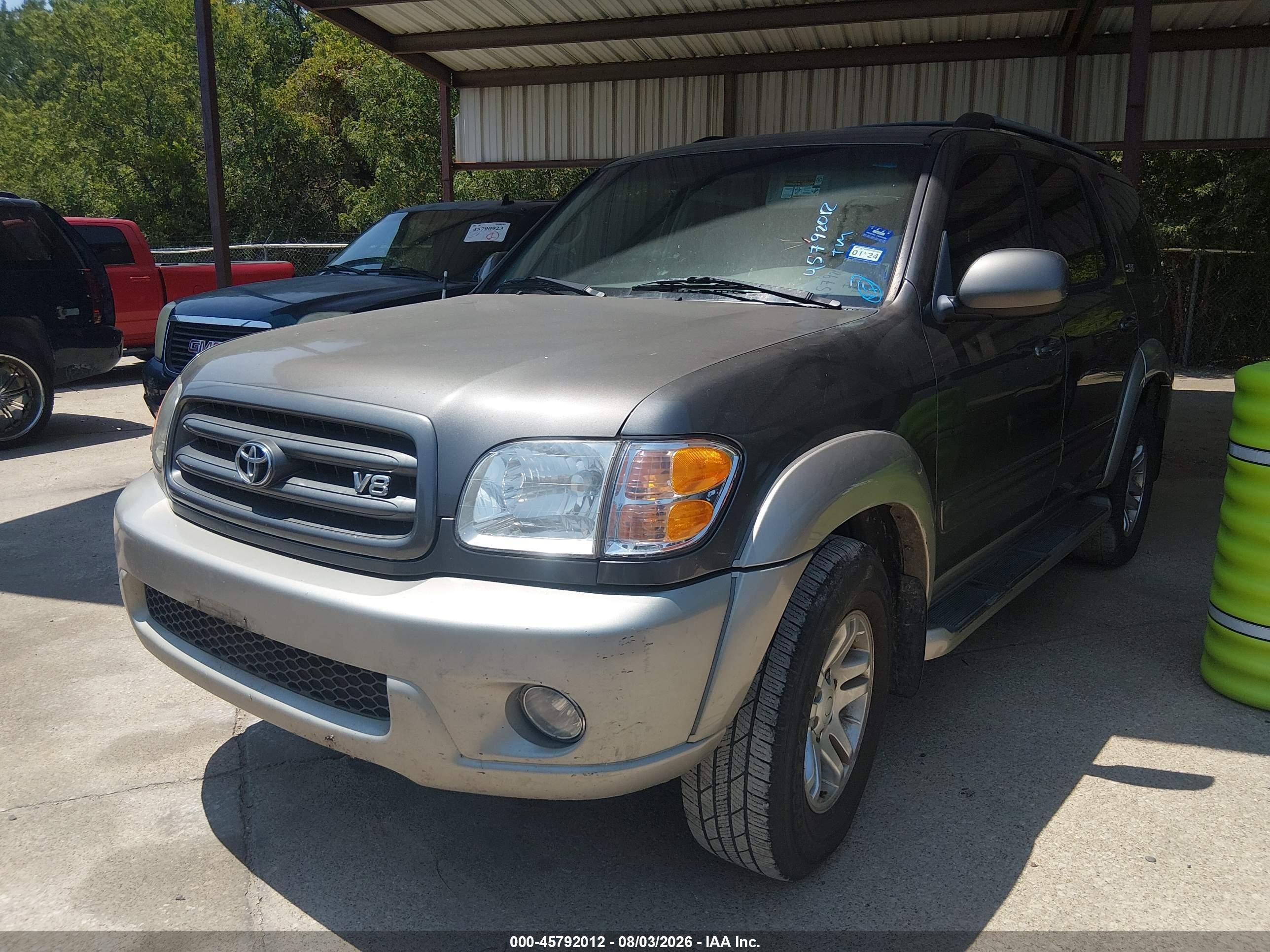 2004 Toyota Sequoia Sr5 V8 Серый vin: 5TDZT34AX4S233373