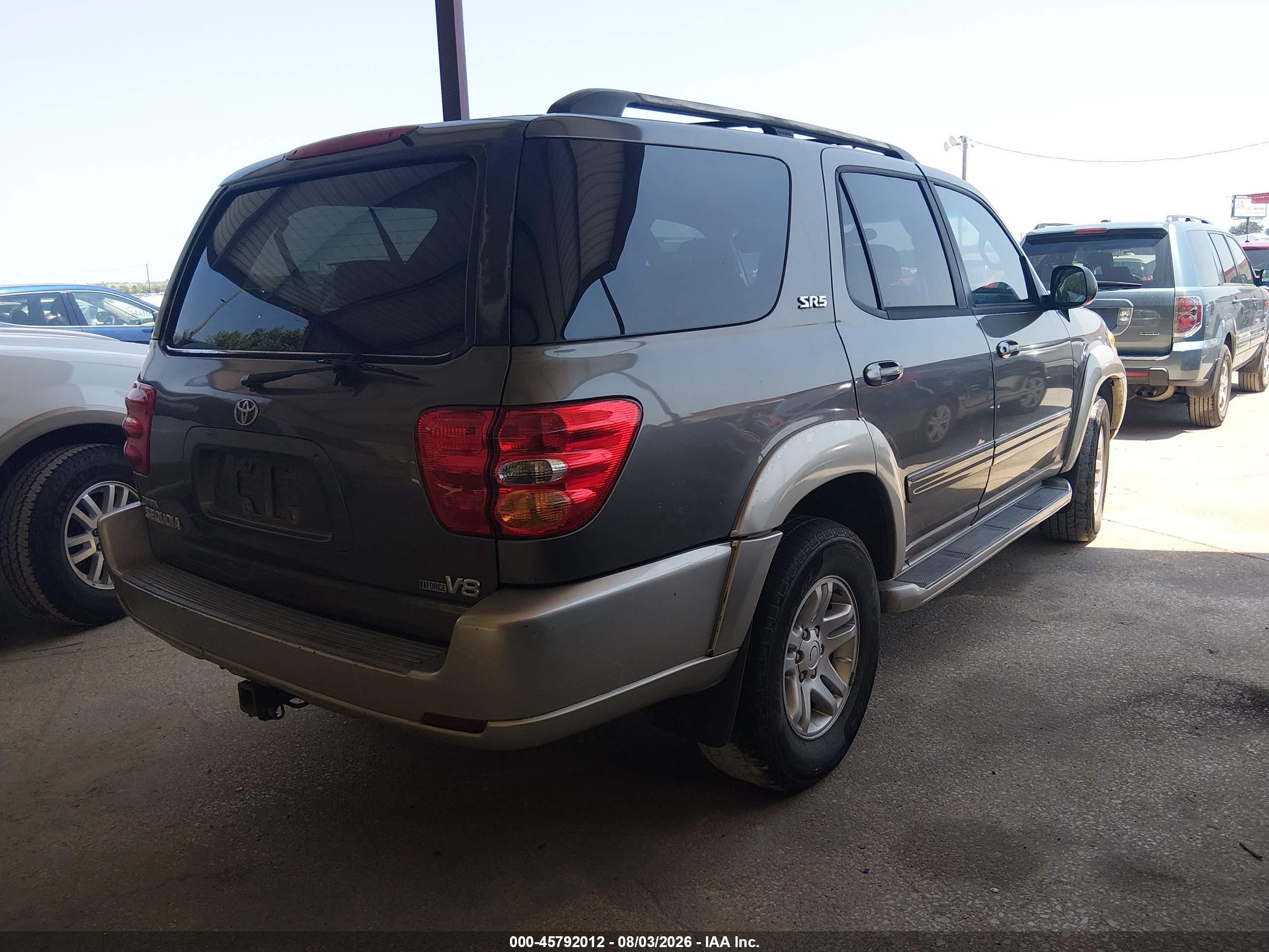 2004 Toyota Sequoia Sr5 V8 Серый vin: 5TDZT34AX4S233373