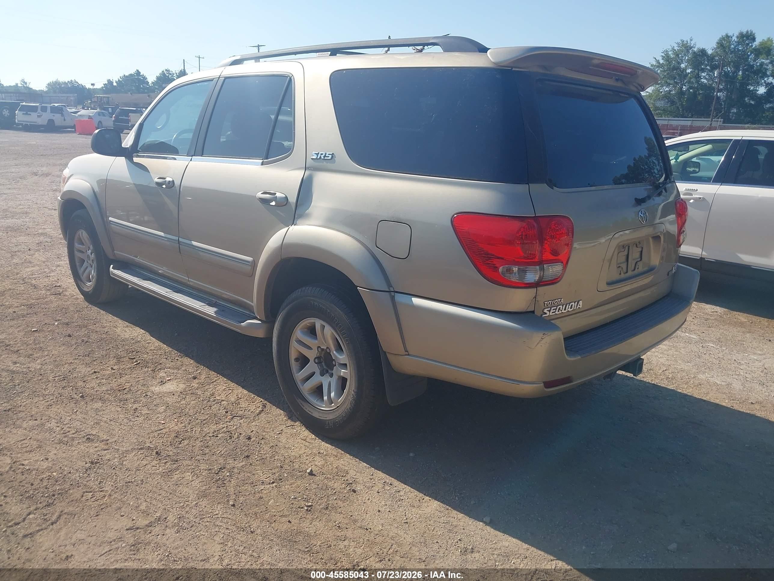 2005 Toyota Sequoia Sr5 V8 Champagne vin: 5TDZT34AX5S244682