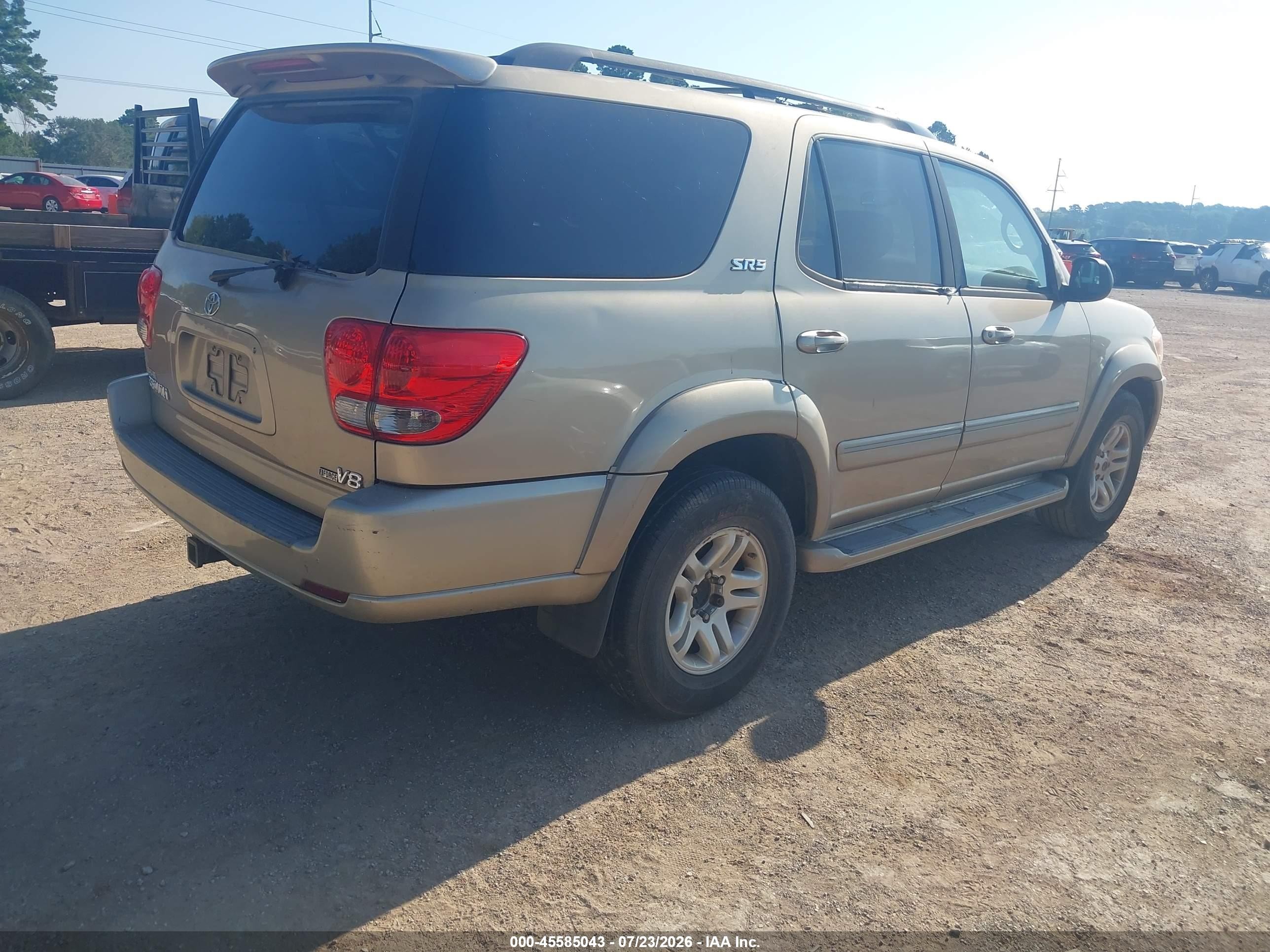 2005 Toyota Sequoia Sr5 V8 Champagne vin: 5TDZT34AX5S244682