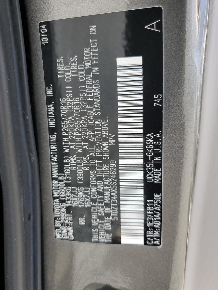 2005 Toyota Sequoia Sr5 Gray vin: 5TDZT34AX5S246299