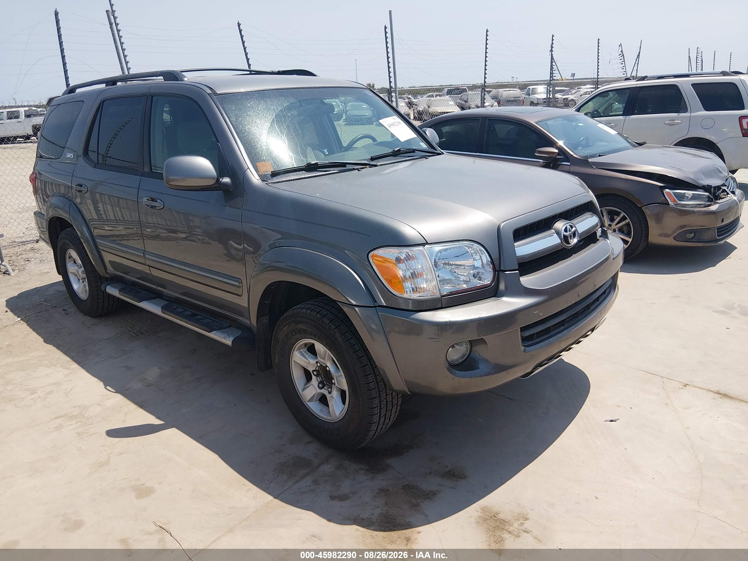 2005 Toyota Sequoia Sr5 V8 Gray vin: 5TDZT34AX5S254256