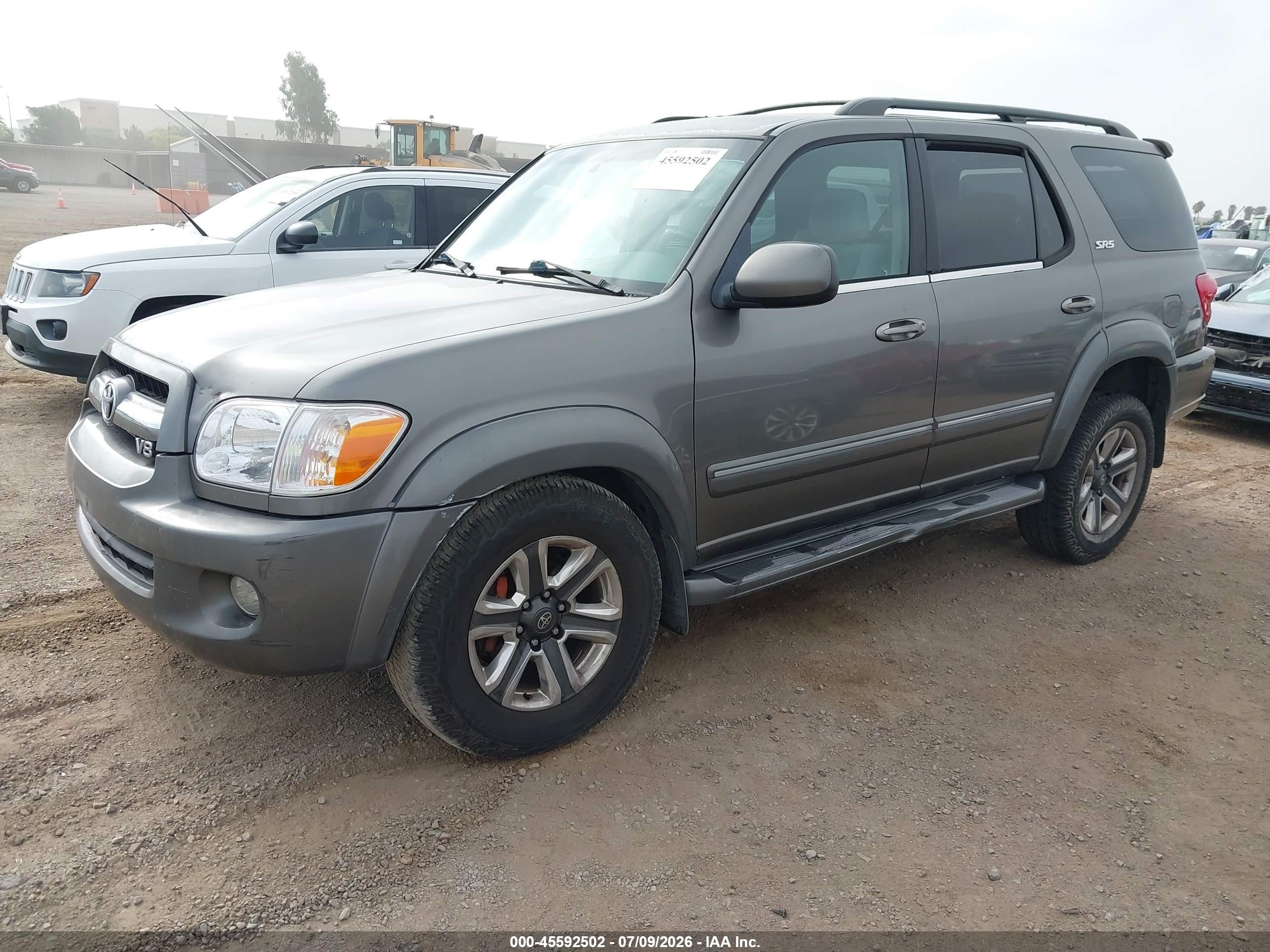2005 Toyota Sequoia Sr5 V8 Gray vin: 5TDZT34AX5S256668