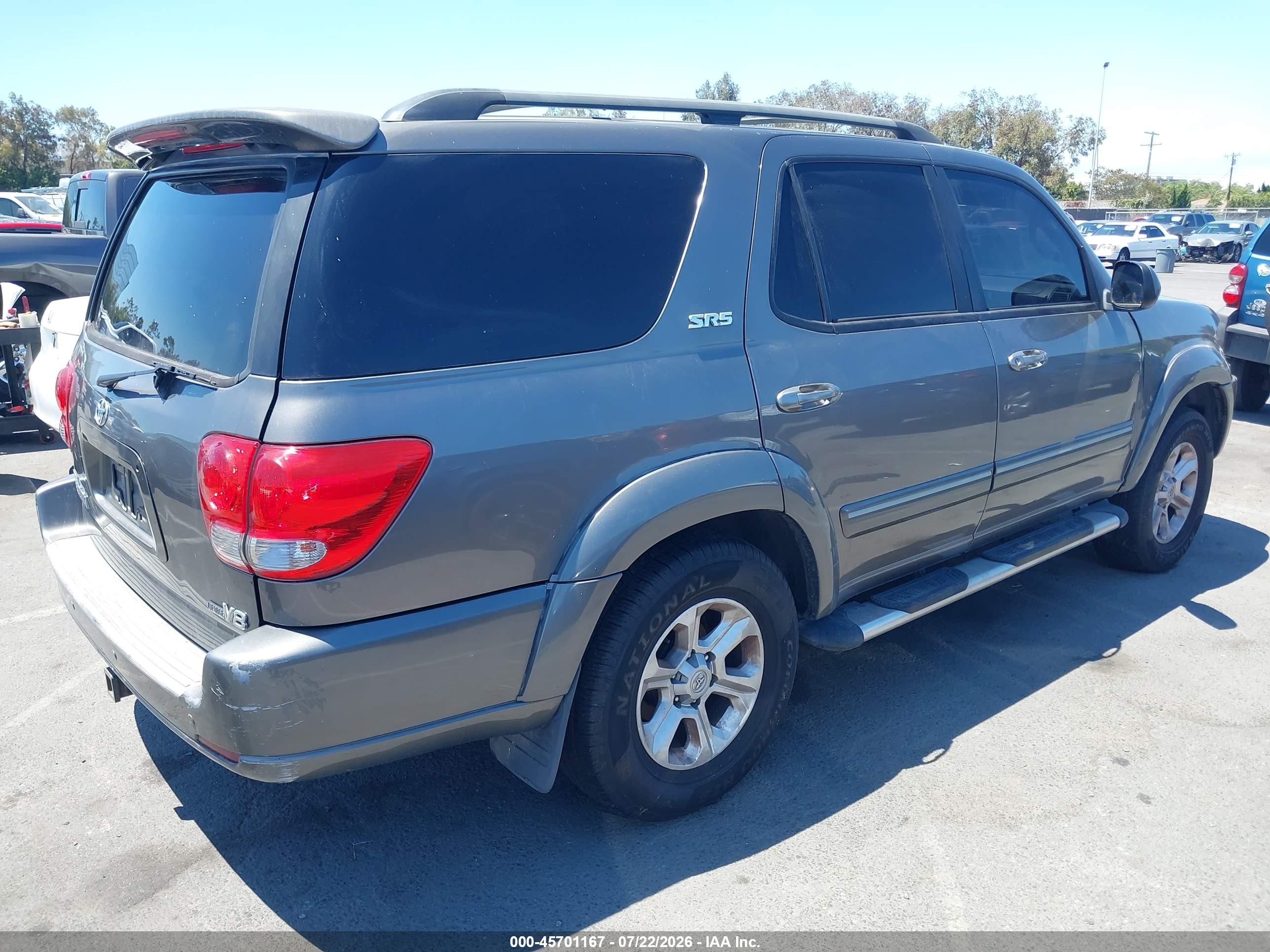 2006 Toyota Sequoia Sr5 V8 Gray vin: 5TDZT34AX6S275268