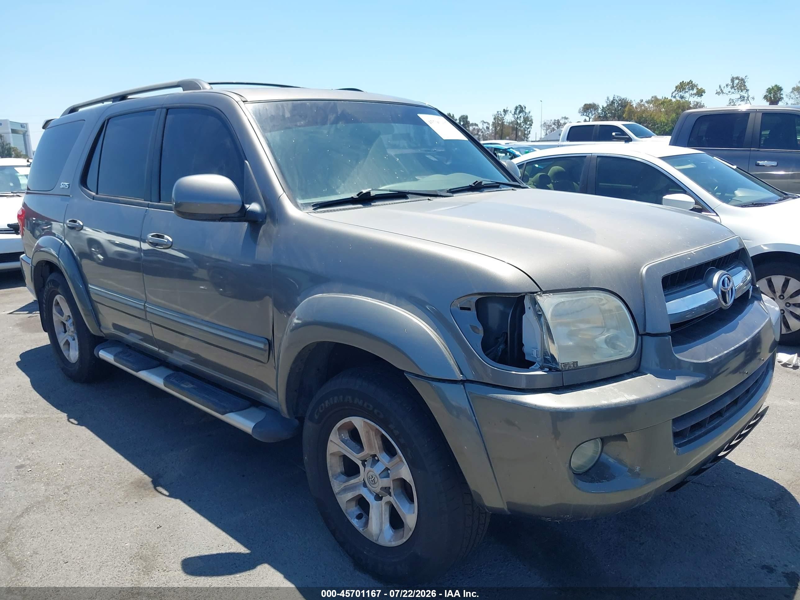 2006 Toyota Sequoia Sr5 V8 Gray vin: 5TDZT34AX6S275268