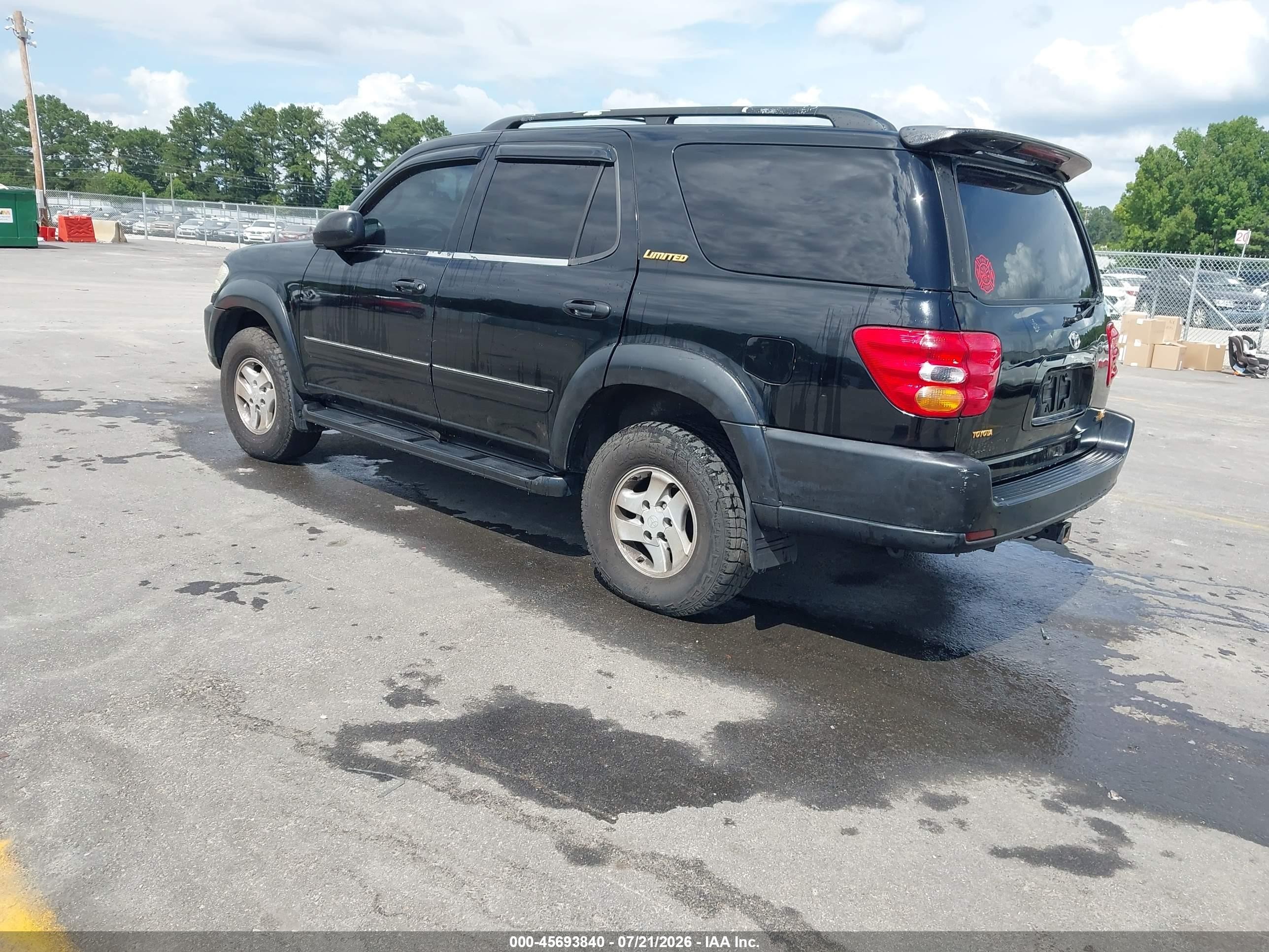 2001 Toyota Sequoia Limited V8 Black vin: 5TDZT38A11S033181