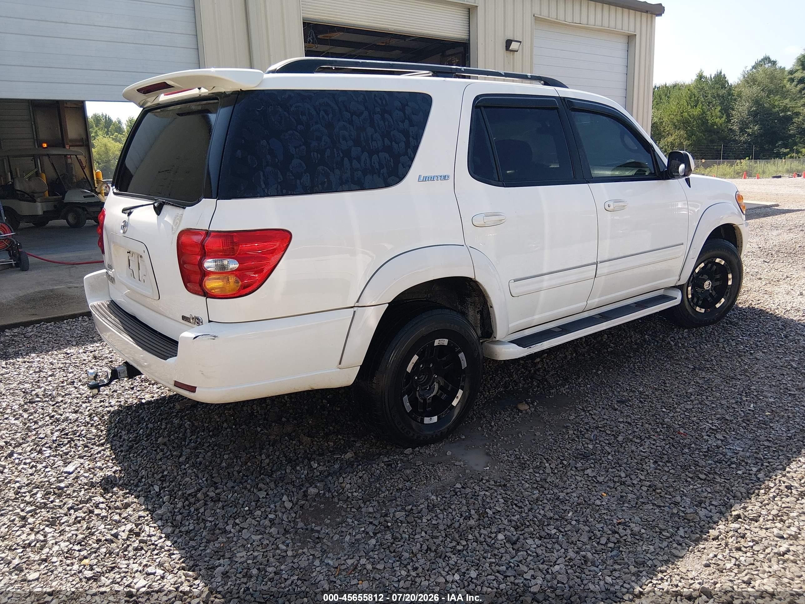 2002 Toyota Sequoia Limited V8 White vin: 5TDZT38A12S084018