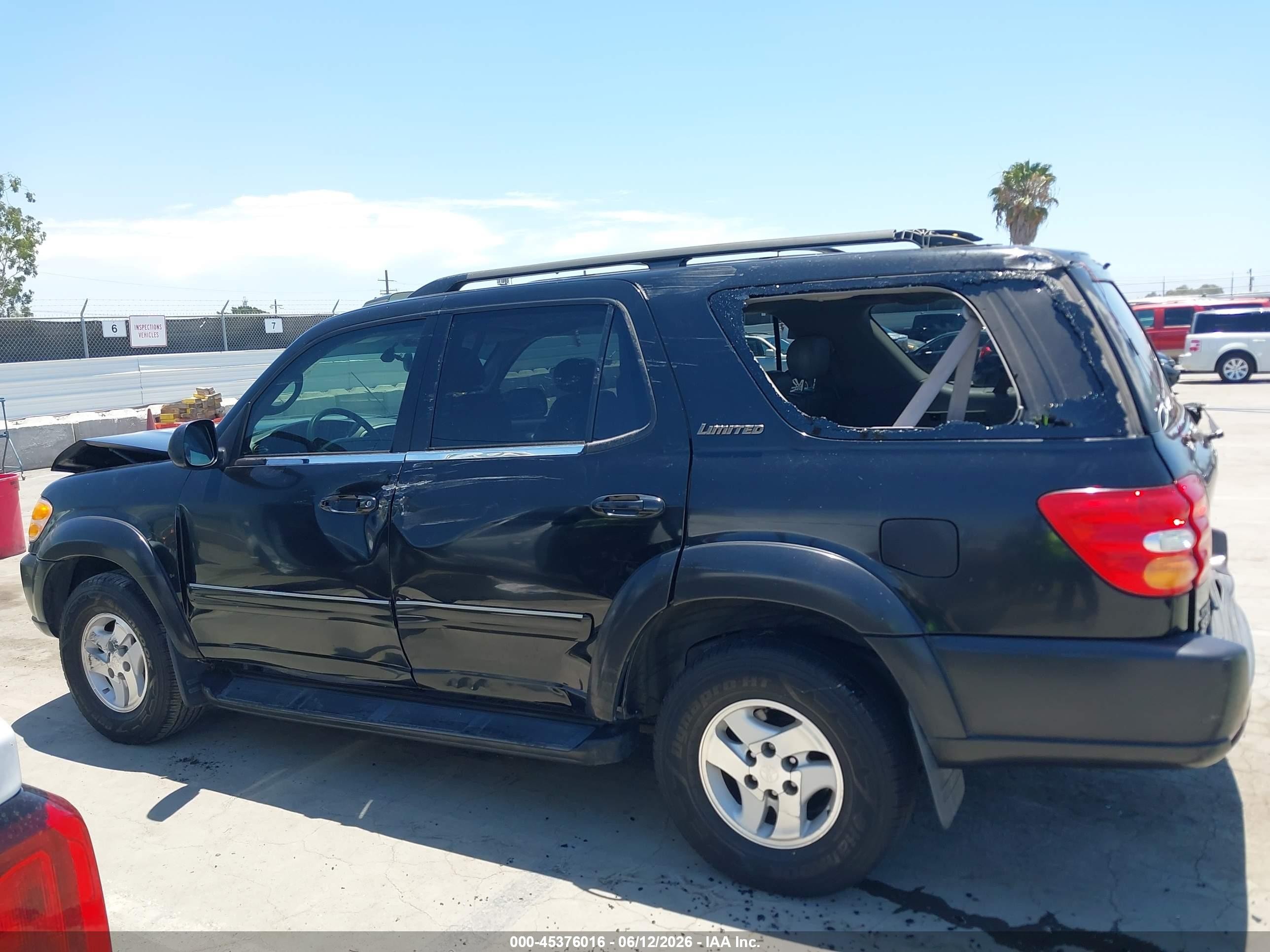 2002 Toyota Sequoia Limited V8 Black vin: 5TDZT38A12S097951